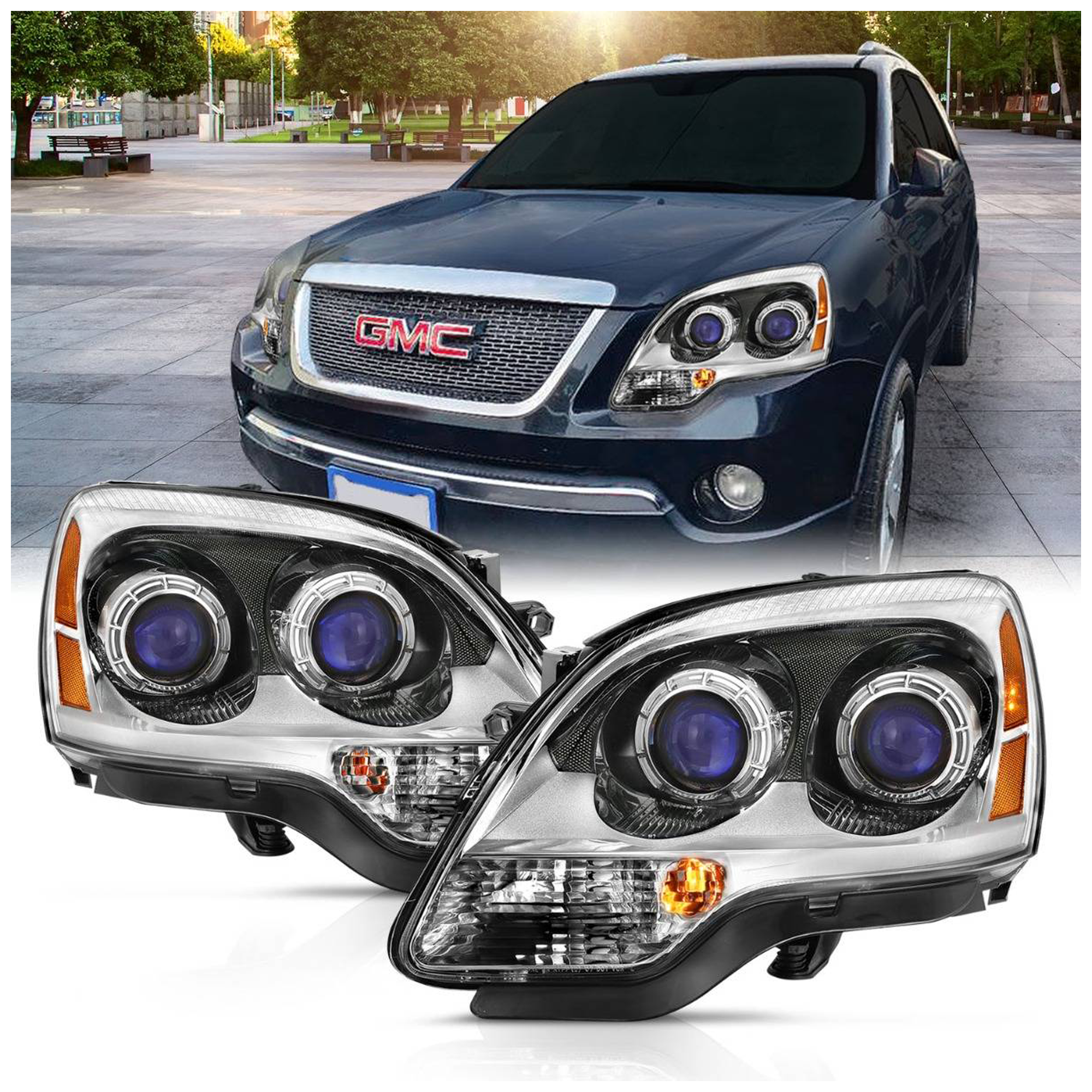AM Crystal Headlights SKU A1R111476 Partslink GM2502323 GM2503323 OEM GM2502323-19371005