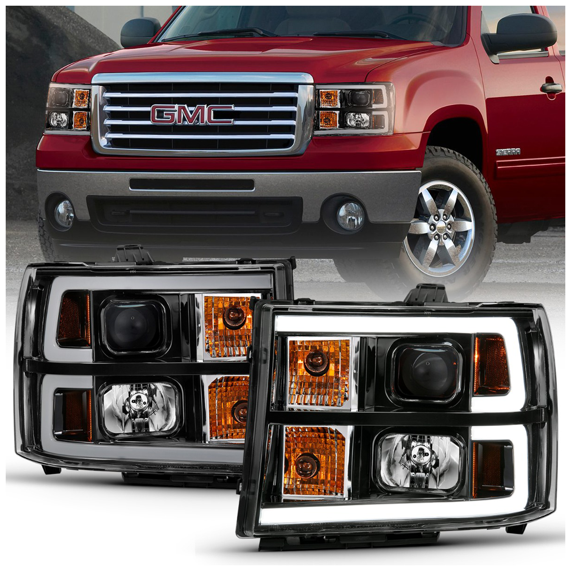 AM Projector Headlights SKU A1R111482 Partslink GM2502283 GM2503283 OEM 22853029-22853030