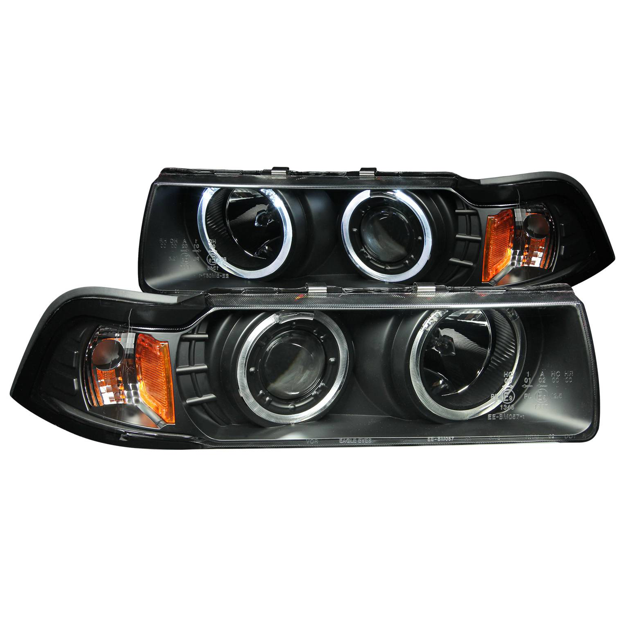 AM HEADLIGHTS|PROJECTOR G2 W HALO CCFL BLACK SKU A1R121011 Partslink BM2502101 BM2503101 BM2520107 BM2521107 OEM 63121468865-63121468866