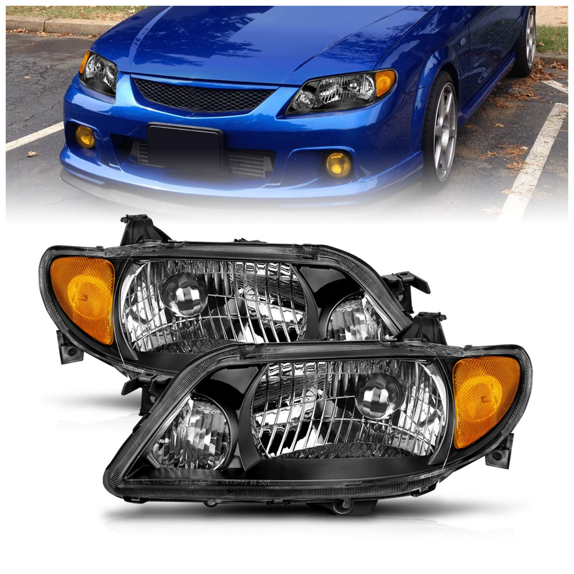 AM HEADLIGHTS|CRYSTAL BLACK SKU A1R121107 Partslink MA2503119 MA2502119 OEM BL8D510L0D BL8D510K0D