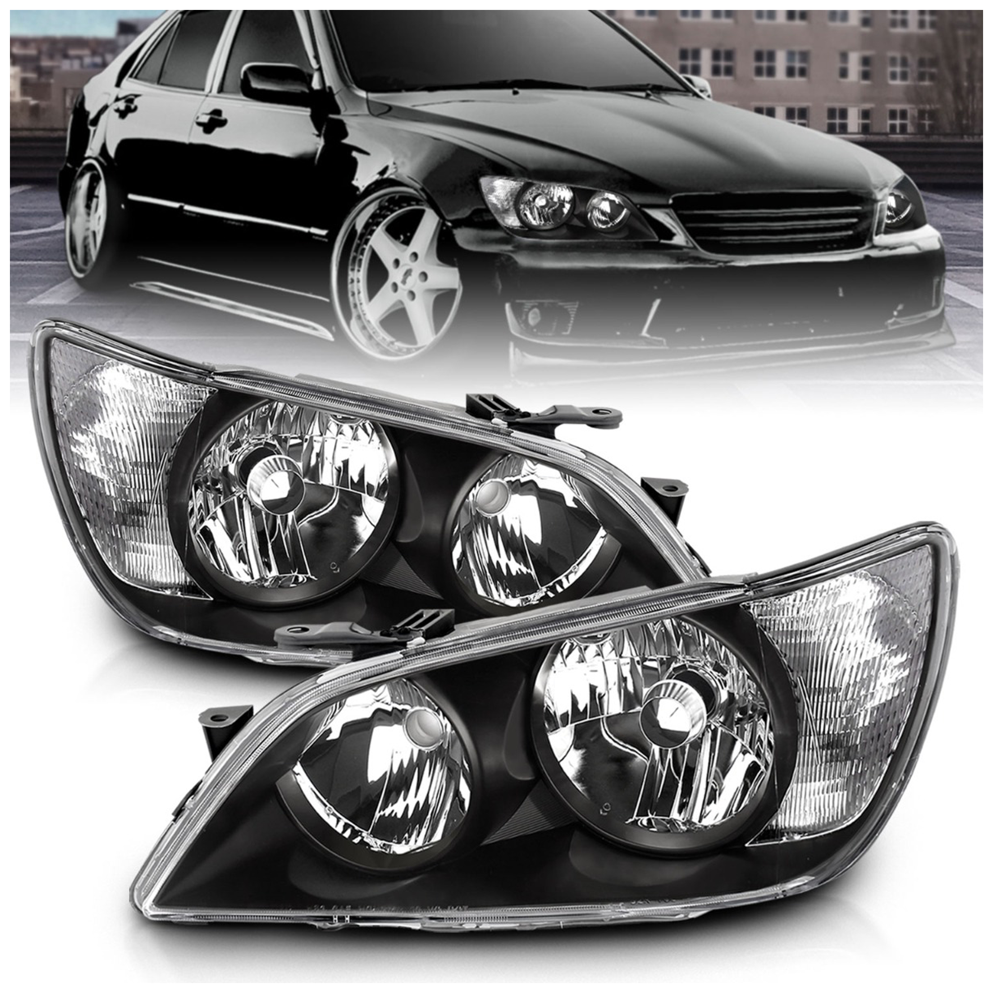 AM HEADLIGHTS|BLACK CLEAR PROJECTOR SKU A1R121210 Partslink LX2503121 LX2502121 OEM 8118553040-8114553040