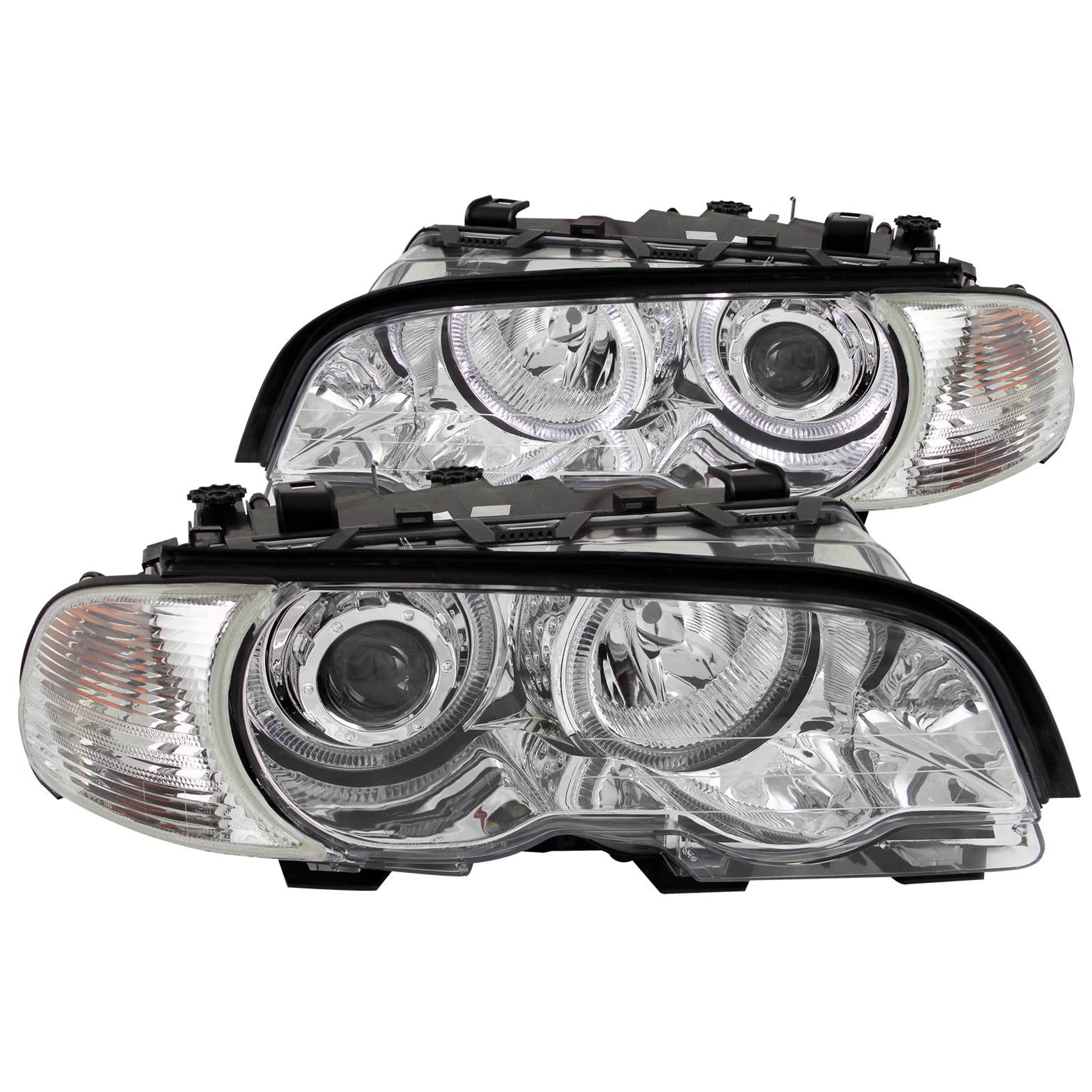 AM HEADLIGHTS|PROJECTOR W HALO CHROME CLEAR W AMBER SKU A1R121268 Partslink BM2502112 BM2503112 OEM 63126904279-63126904280
