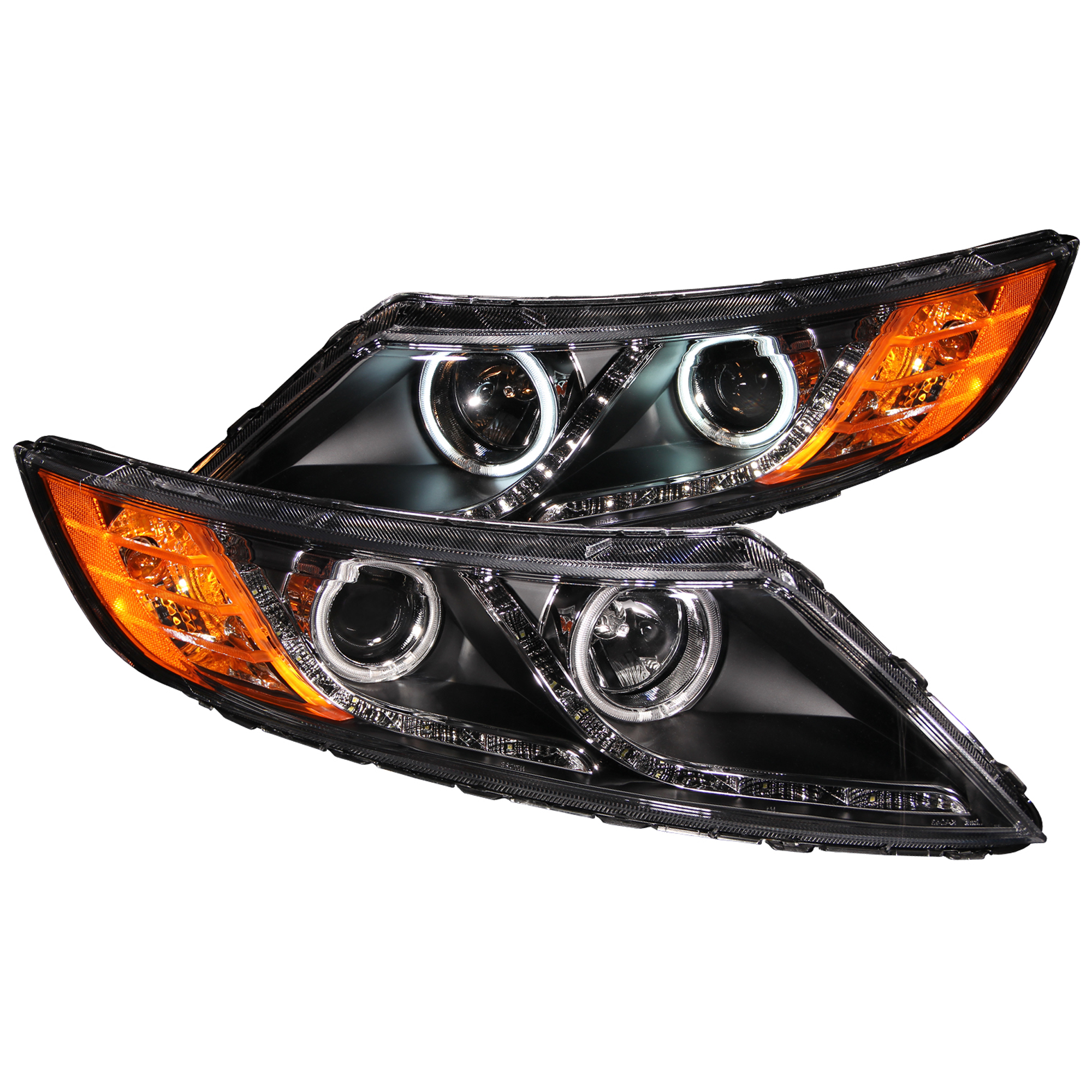 AM HEADLIGHTS|PROJECTOR HALO BLACK CLEAR CCFL SKU A1R121460 Partslink KI2502155 KI2503155 OEM KI2502155-921022T121