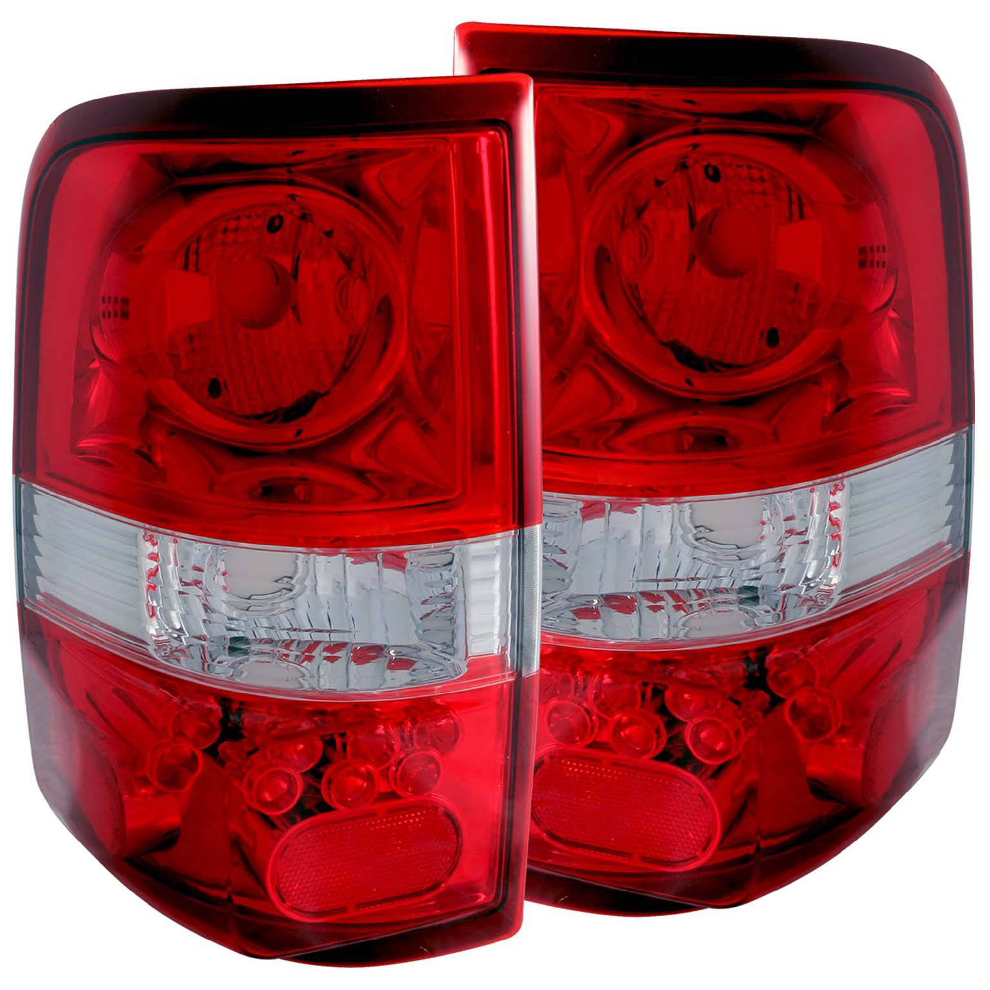 AM TAIL LIGHTS| RED CLEAR LED STYLE SKU A1R211058 Partslink FO2800182 FO2801182 OEM 5L3Z13405CA 5L3Z13404CA