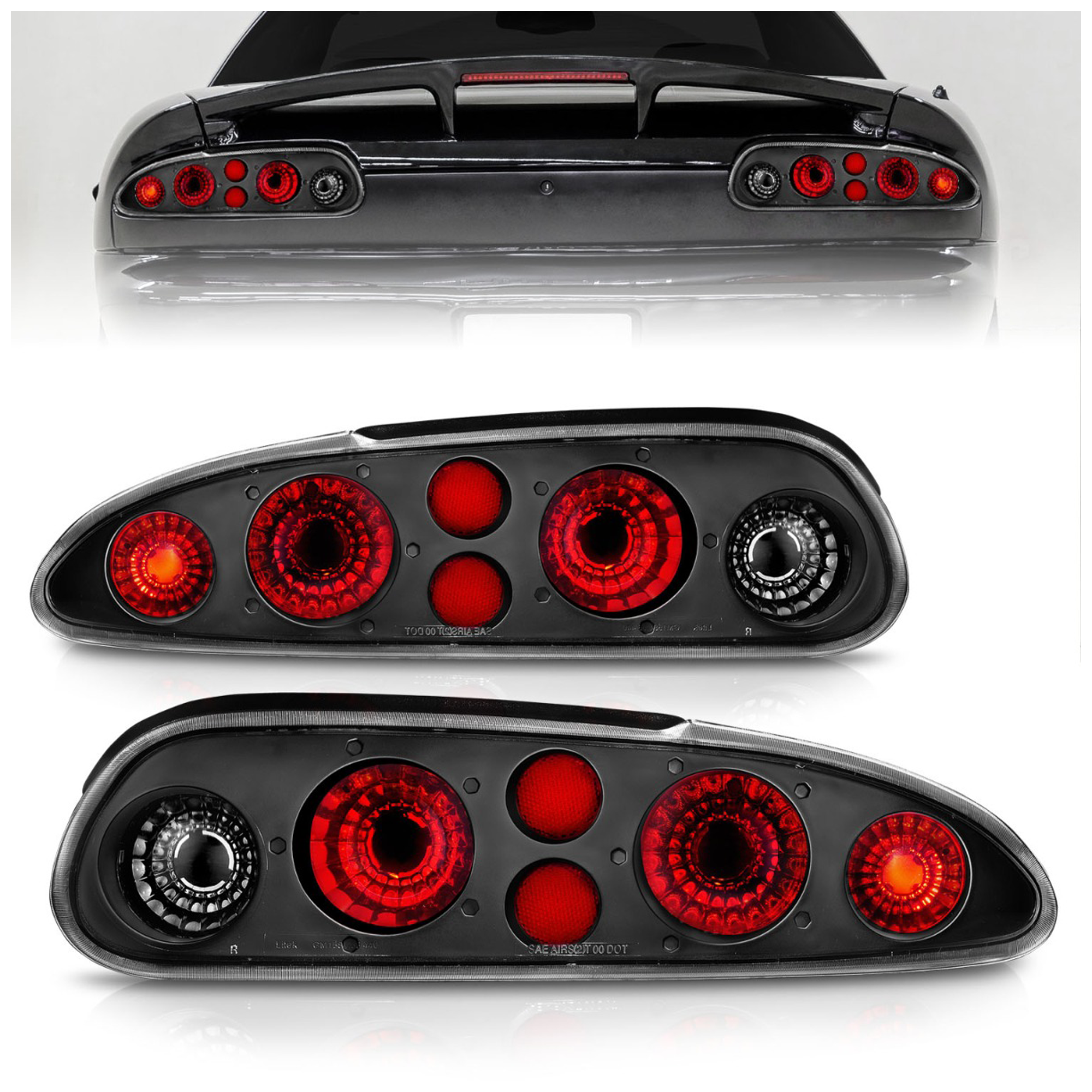 AM TAIL LIGHTS|BLACK SKU A1R221013 Partslink GM2801159 GM2800159 GM2801235 GM2800235 OEM 5977791-5977792