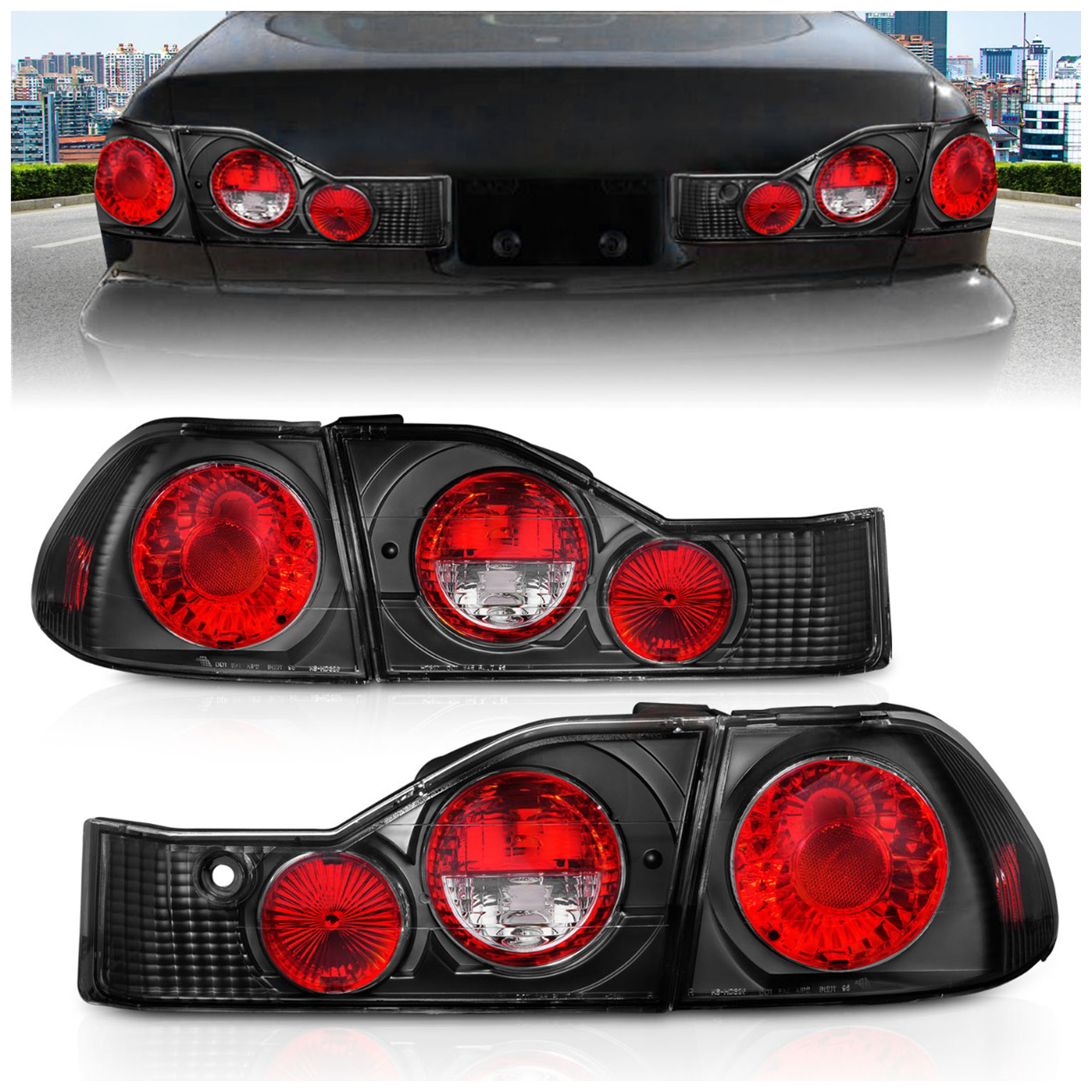 AM TAIL LIGHTS|BLACK SKU A1R221041 Partslink HO2800121 HO2801121 OEM 33551S84A01-33501S84A01