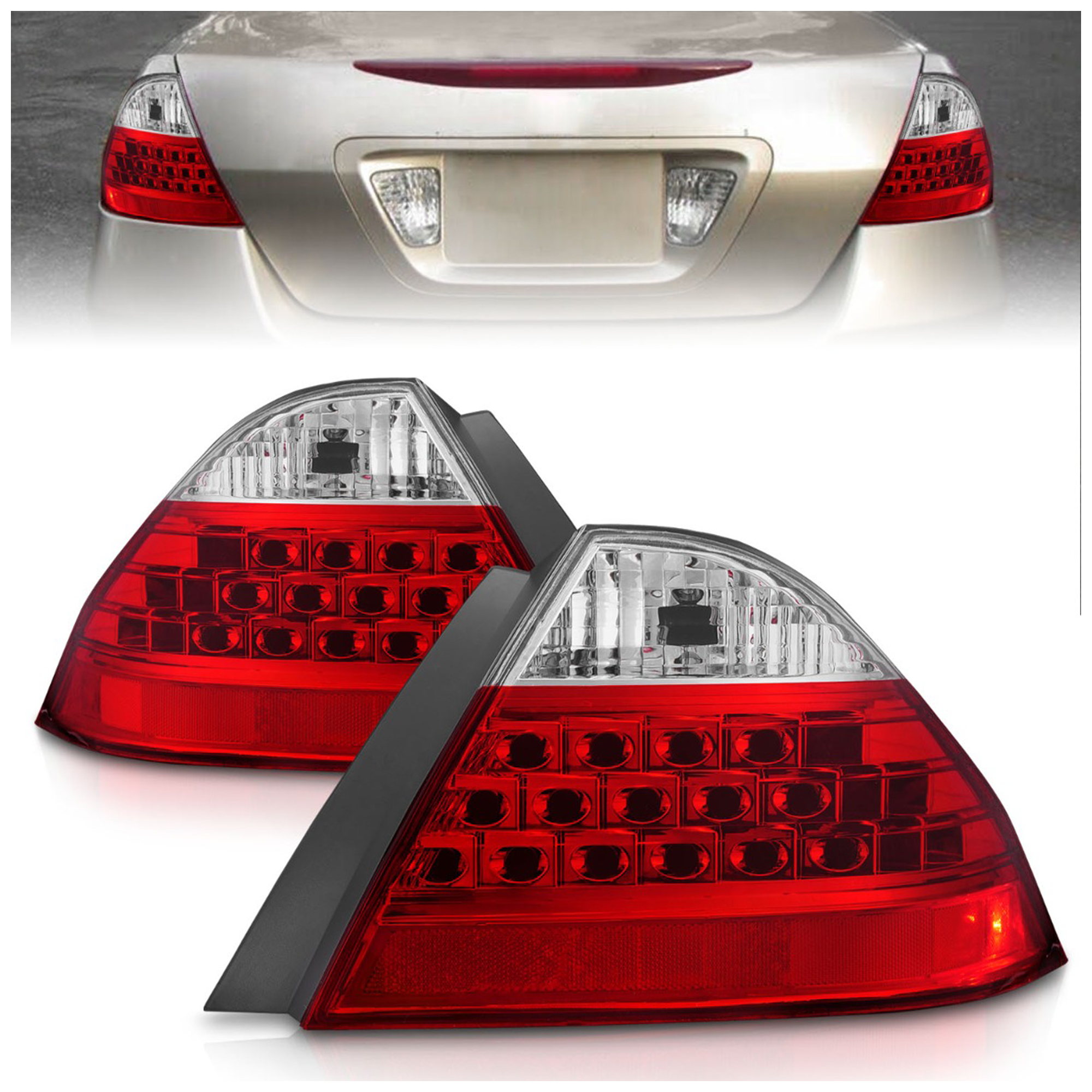 AM TAIL LIGHTS| RED CLEAR NO LED KIT SKU A1R221143 Partslink HO2818130 HO2819130 OEM 33551SDAA32-33501SDAA32