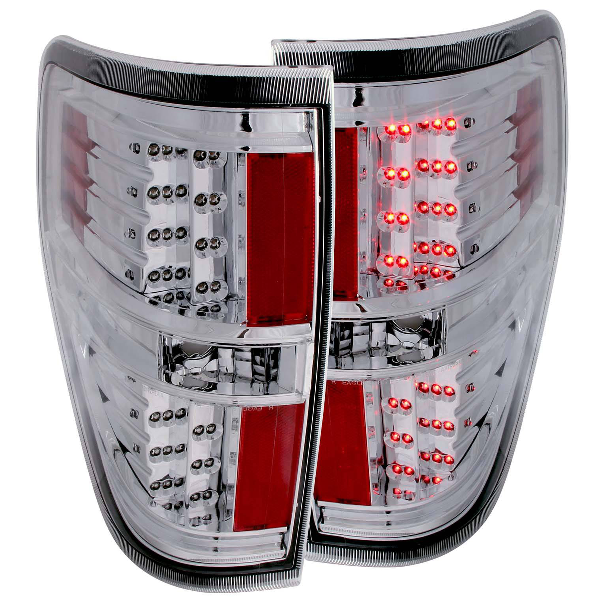 AM LED TAIL LIGHTS|LED CHROME SKU A1R311147 Partslink FO2818143 FO2819143 FO2818148 FO2819148 OEM BL3Z13404B BL3Z13405B BL3Z1340