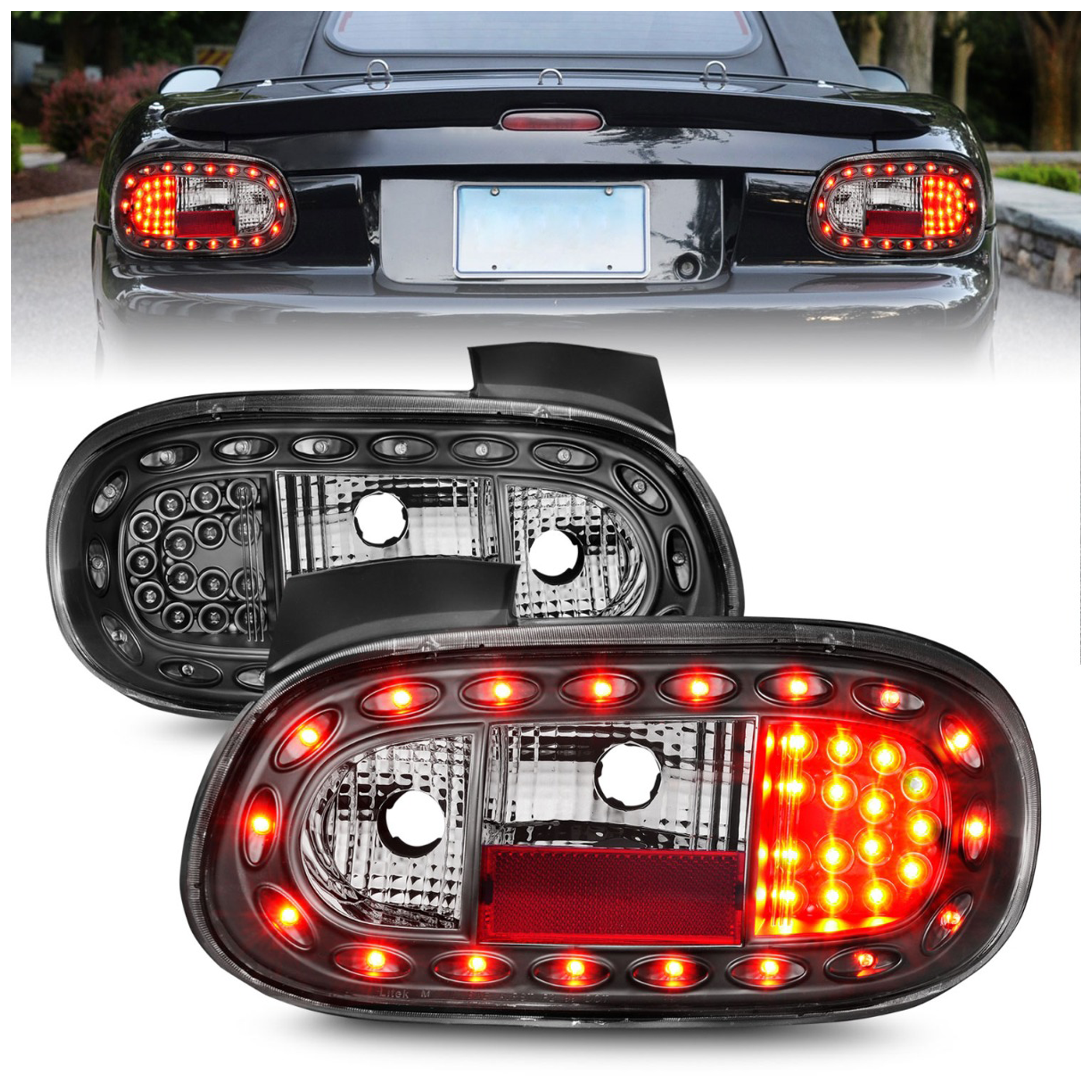 AM LED TAIL LIGHTS|LED BLACK SKU A1R321212 Partslink MA2801128 MA2800128 OEM N06651150 N06651160