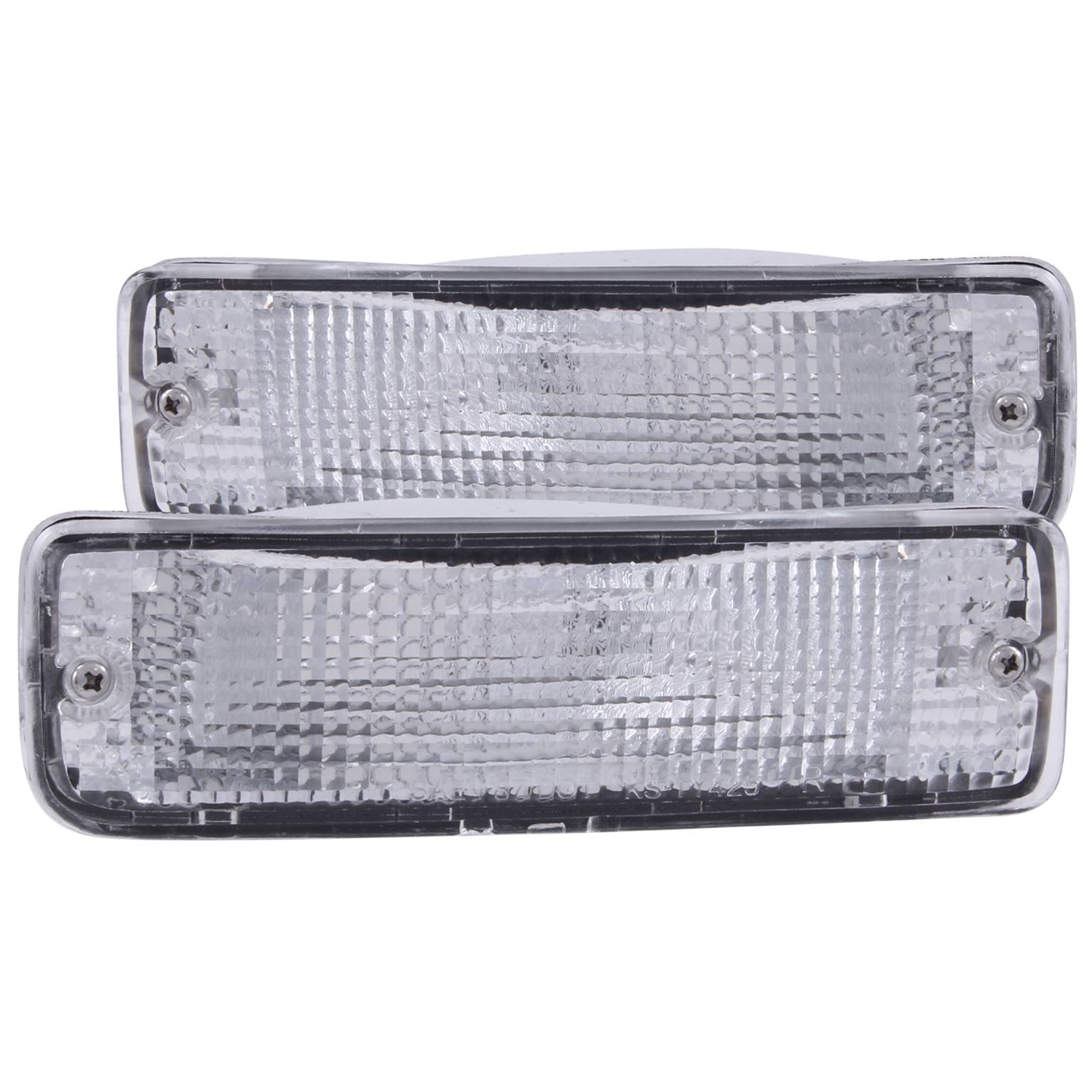 AM BUMPER LIGHTS|CLEAR W AMBER REFLECTORS SKU A1R511019