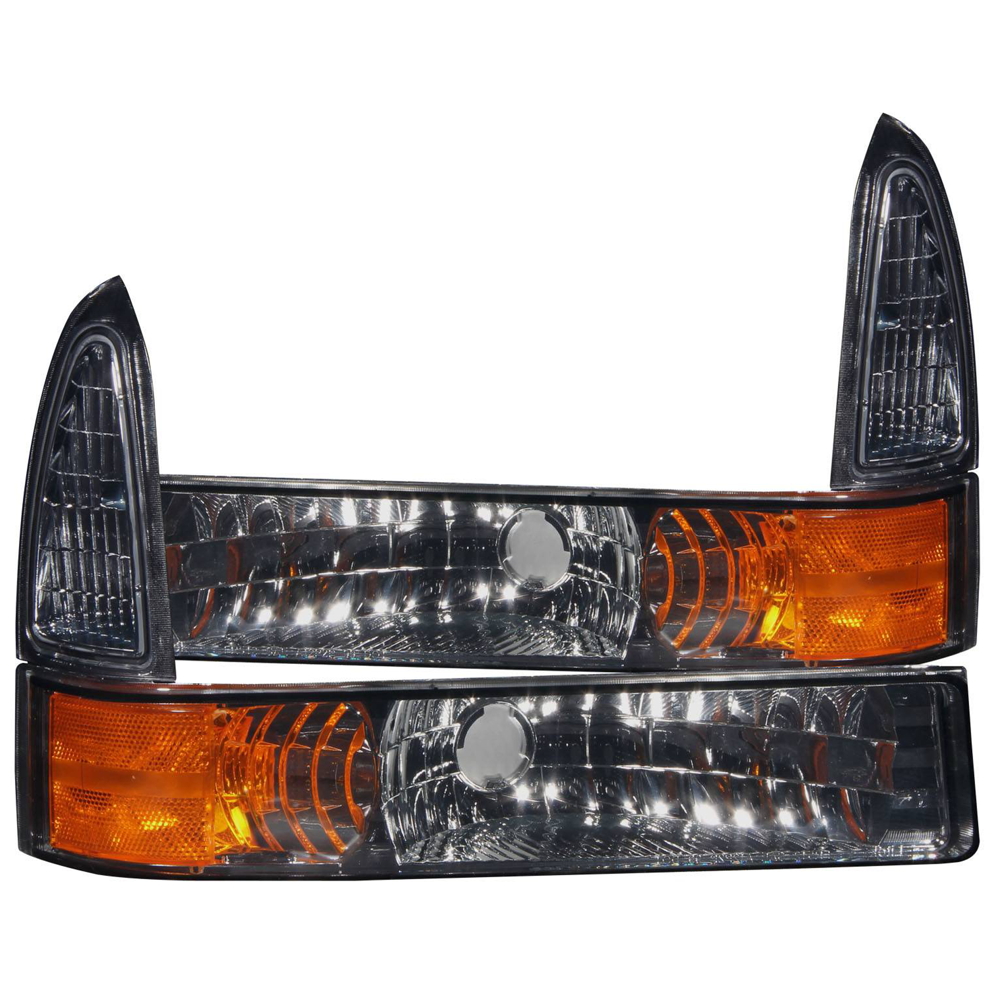 AM PARKING LIGHTS|SMOKE W AMBER REFLECTOR SKU A1R511041 Partslink FO2521141FO2520141 OEM XC3Z13201BA XC3Z13200BA
