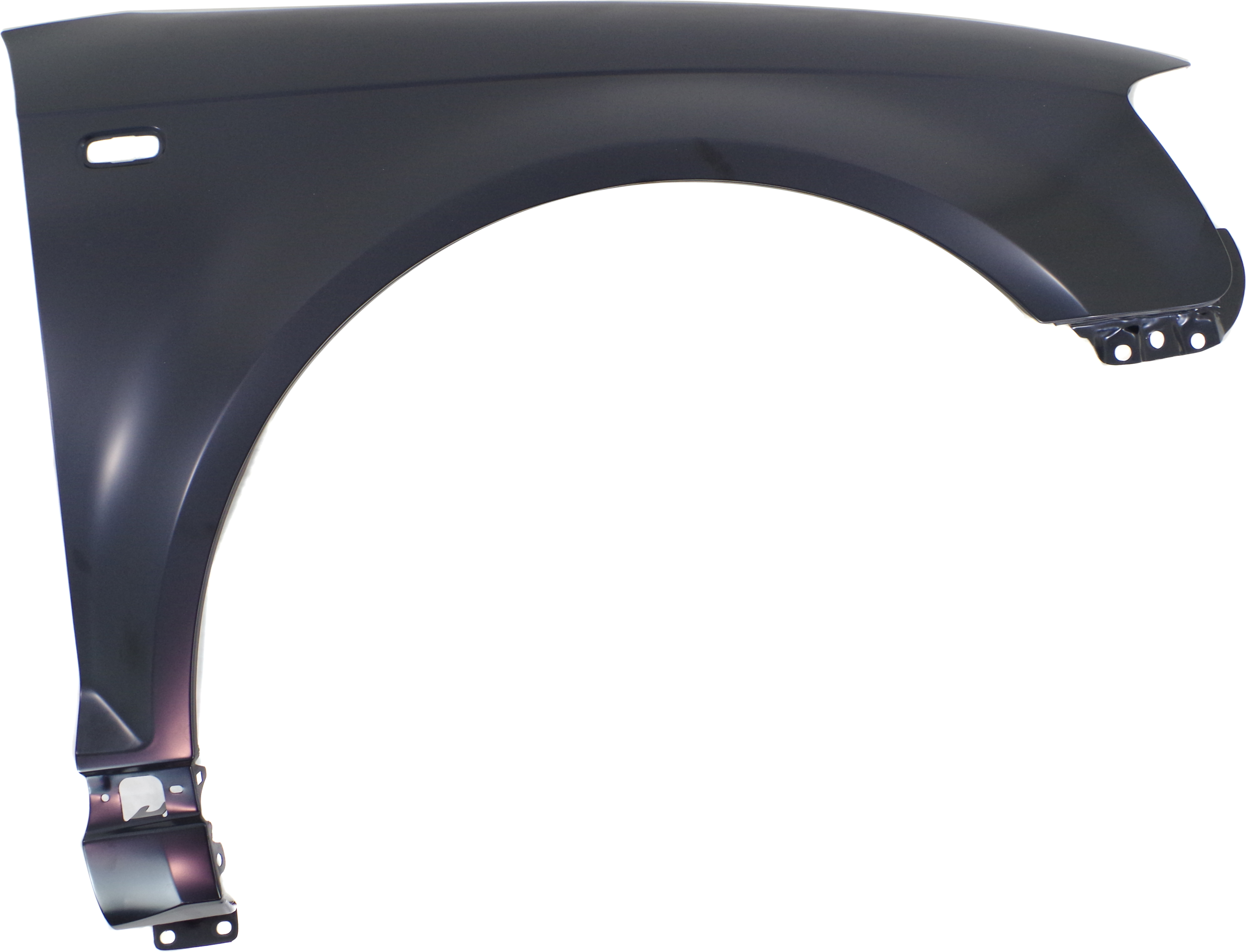 AM A3-06-08 FRONT FENDER RH Primed Steel w Side Marker Light Holes SKU A220113 Partslink AU1241120 OEM 8P0821106F
