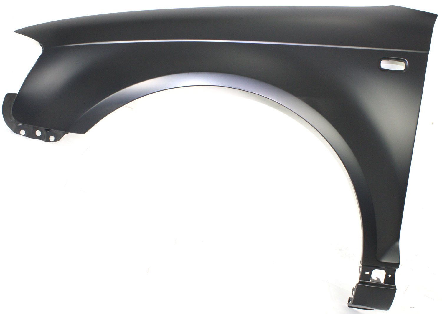 AM A3-06-08 FRONT FENDER LH Primed Steel w Side Marker Light Holes SKU A220114 Partslink AU1240120 OEM 8P0821105F