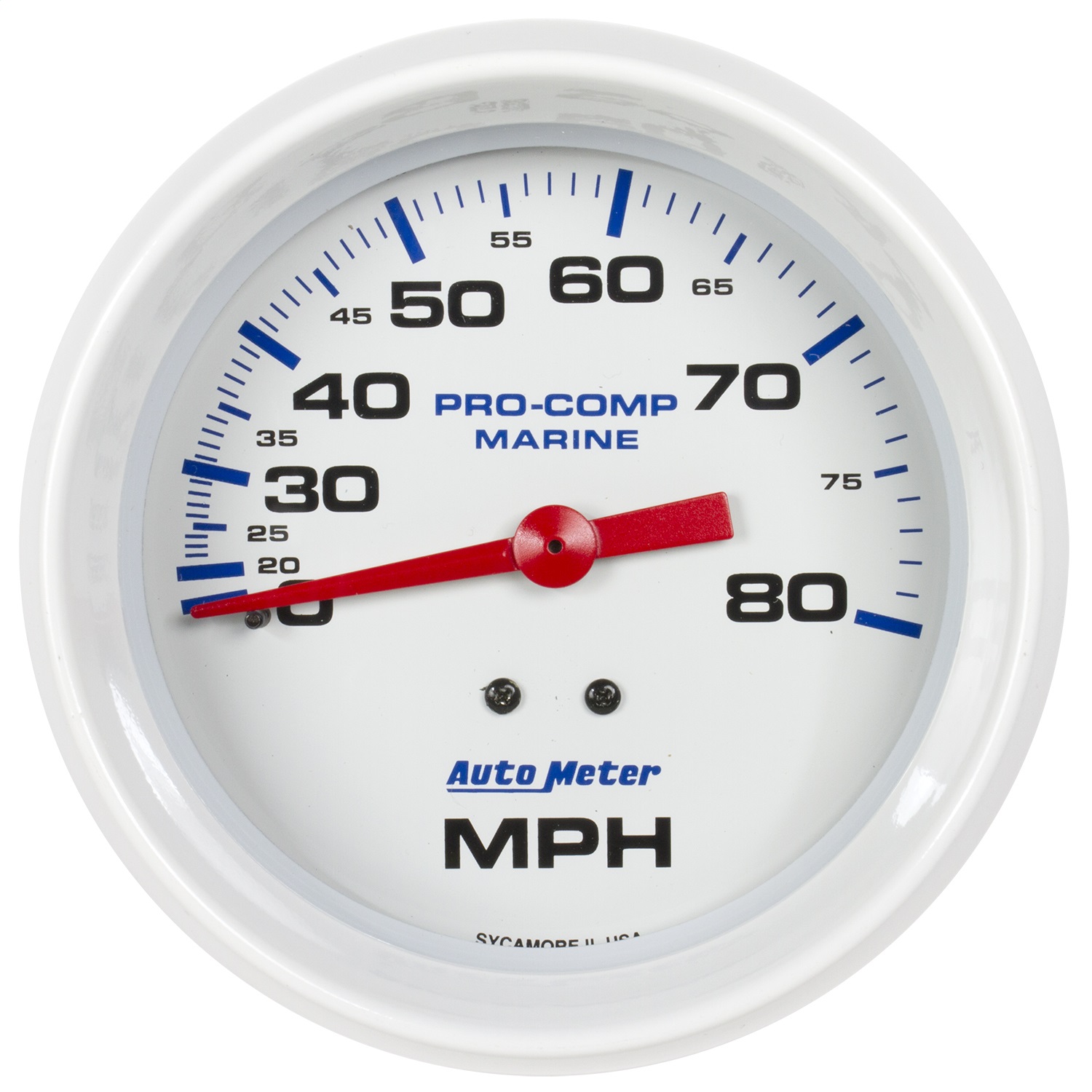 AM GAUGE SPEEDOMETER 3-3-8-80MPH MECHANICAL MARINE WHITE SKU A48200753