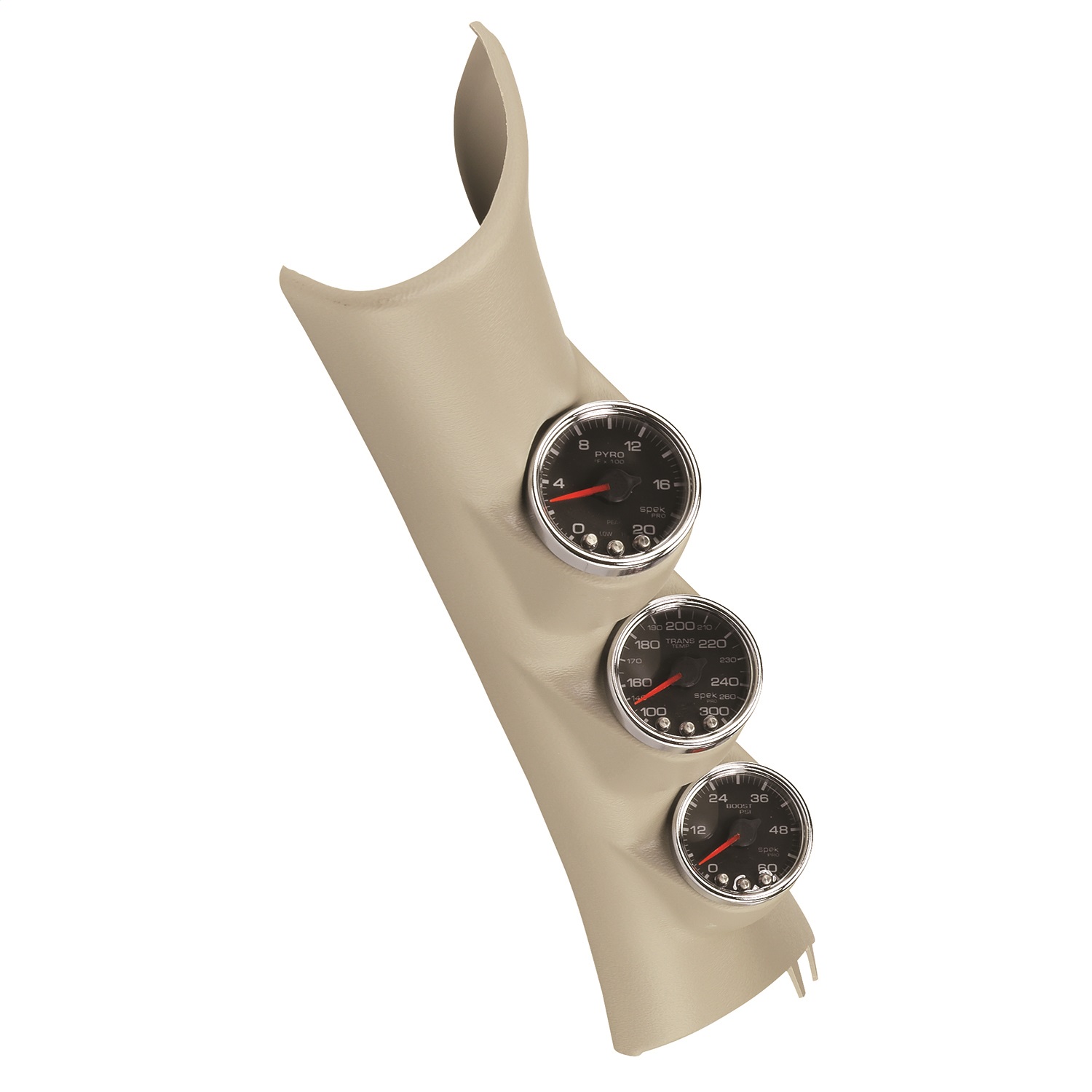 AM Diesel Gauge Kit A Pillr RAM 10-15 Boost:EGT:Trans 60psi:2kF:250F Blk Spek Pro SKU A48P73003