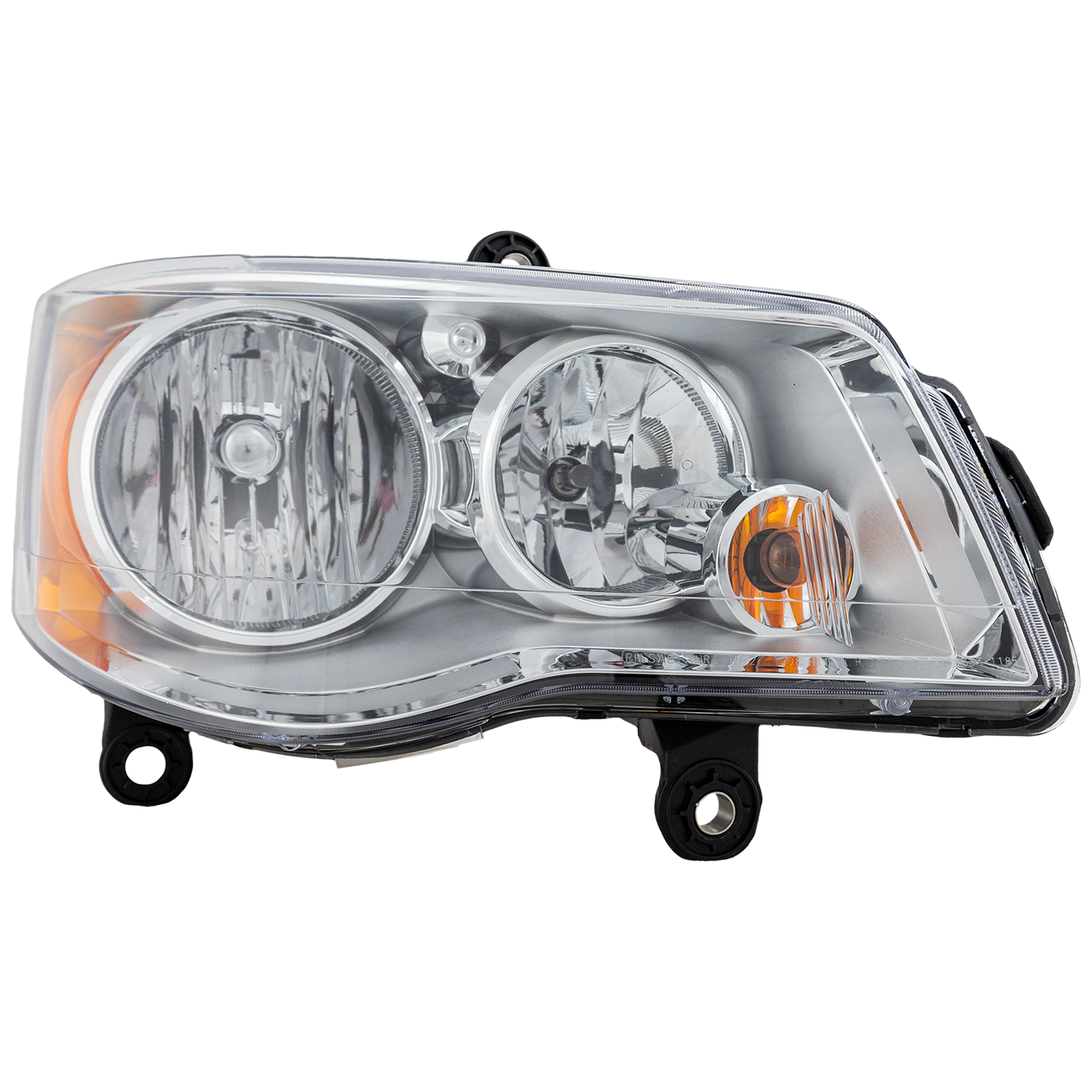 AM GRAND CARAVAN 11-20 TOWN AND COUNTRY 08-16 HEAD LAMP RH Assembly Halogen Chrome Interior SKU ARBC100101 Partslink CH2503192 OEM 5113336AI 5113336AG