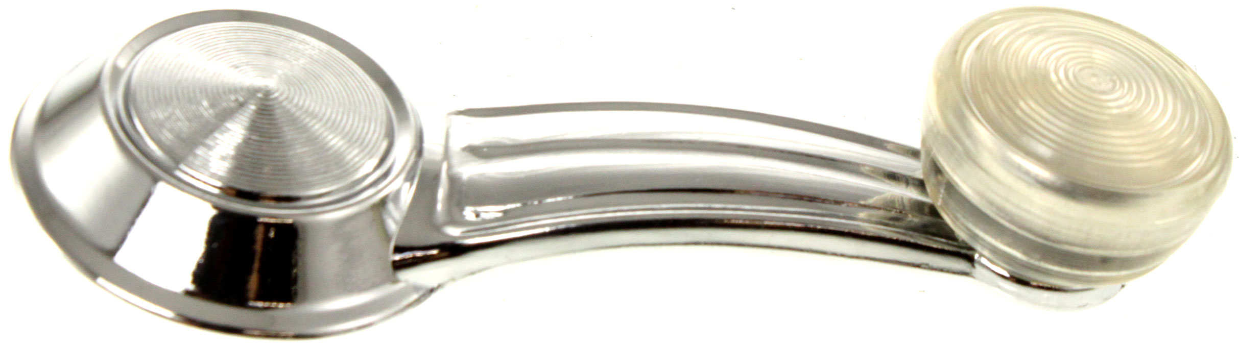 AM BLAZER 69-76 FRONT WINDOW HANDLE Chrome w White Knob w o Keyhole Metal Zinc RH=LH =REAR SKU ARBC463203 Partslink GM1354102 OEM 20037597