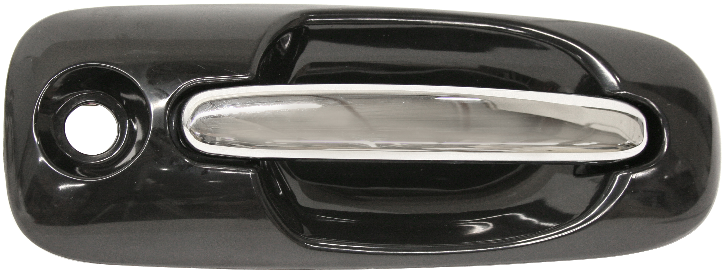 AM TOWN AND COUNTRY 01-07 FRONT EXTERIOR DOOR HANDLE RH Chrome Lever+Smooth Black Hsg w Keyhole SKU ARBD462157 OEM 4717512AC PFM