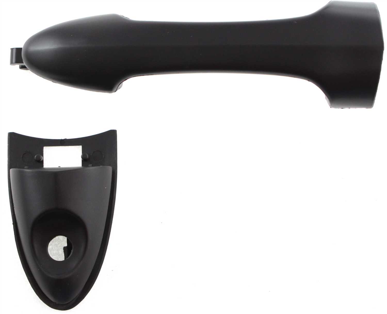 AM FOCUS 00-07 FRONT EXTERIOR DOOR HANDLE RH=LH Textured Black w Keyhole Cap Cover Pad and Handle SKU ARBF462506 Partslink FO1310141 OEM YS4Z5422404AAA EC0258413HAA PF