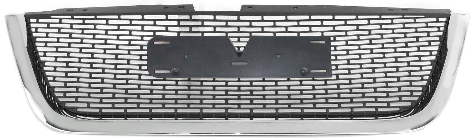 AM ACADIA 07-12 GRILLE Plastic Chrome Shell Painted Black Insert Exc. Denali Model SKU ARBG070102 Partslink GM1200585 OEM 22785560
