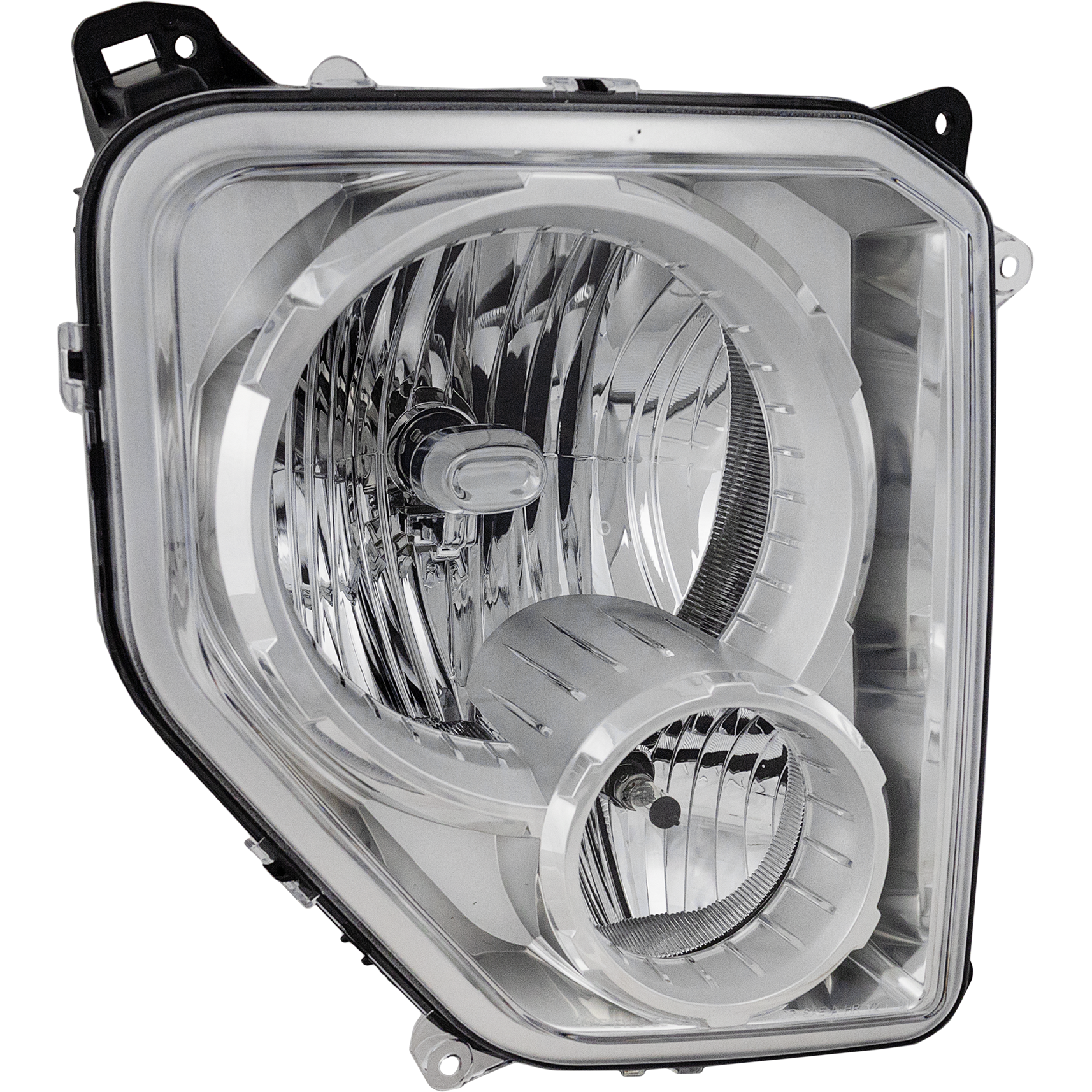 AM LIBERTY 08-12 HEAD LAMP RH Assembly Halogen Chrome Interior w Fog Light CAPA SKU ARBJ100101Q Partslink CH2503196C OEM 55157338AE
