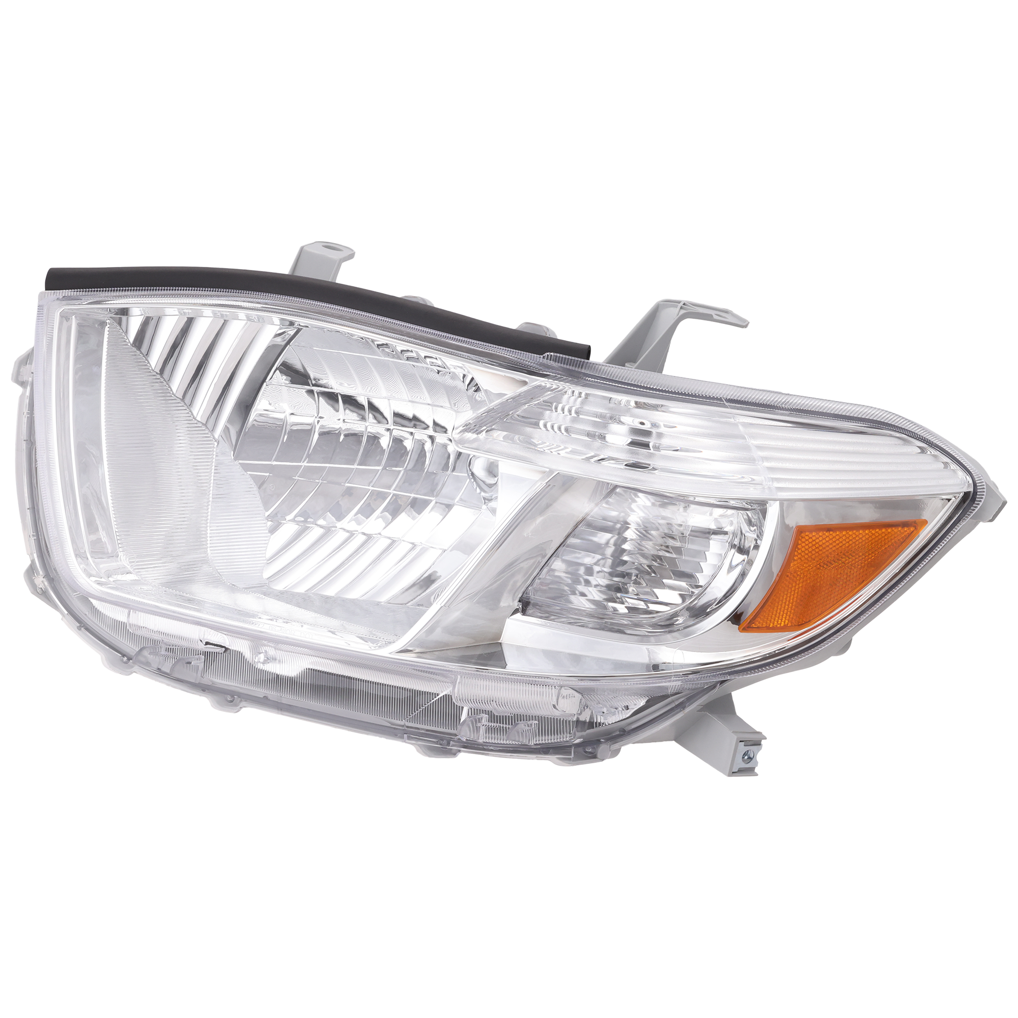 AM HIGHLANDER 08-10 HEAD LAMP LH Lens and Housing Chrome Interior Base Limited SE Models Japan Built Vehicle SKU ARBT100114 Partslink TO2502176 OEM 8117048460