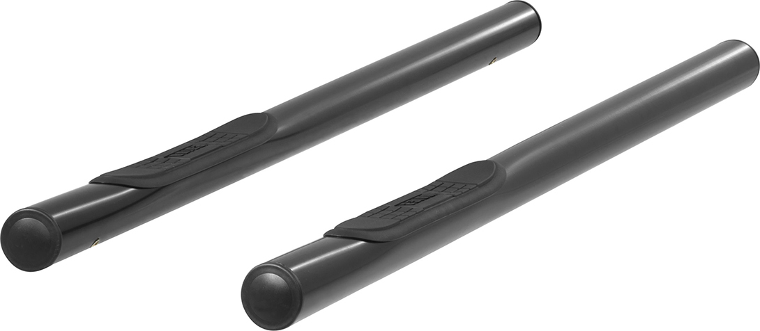 AM ARIES SIDE BARS STEEL POWDERCOATED BLACK SET OF 2-3 in. diameter Includes four non skid mold SKU ARS202001