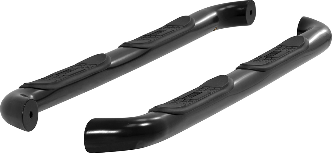 AM ARIES SIDE BARS STEEL POWDERCOATED BLACK SET OF 2-3 in. diameter Includes four non skid mold SKU ARS202008