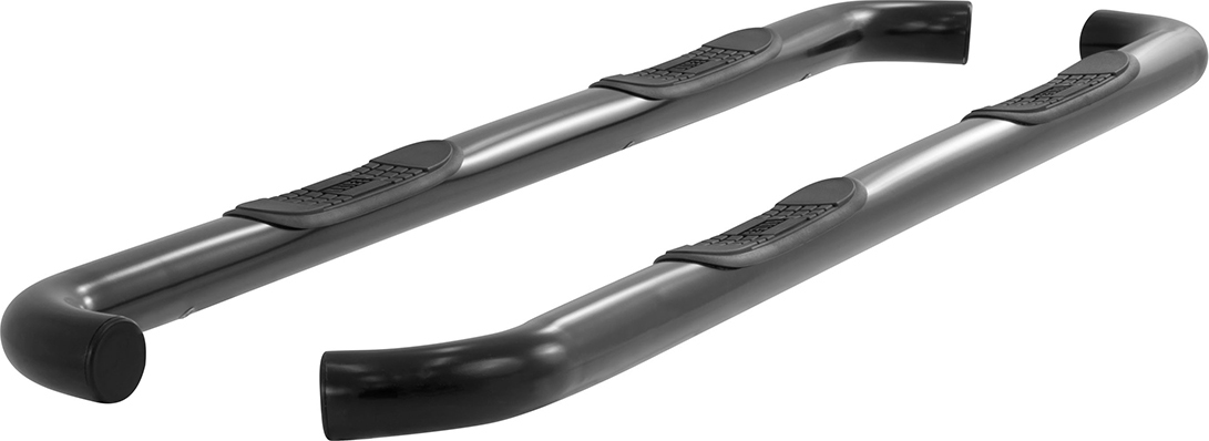 AM ARIES SIDE BARS STEEL POWDERCOATED BLACK SET OF 2-3 in. diameter Includes four non skid mold SKU ARS202013