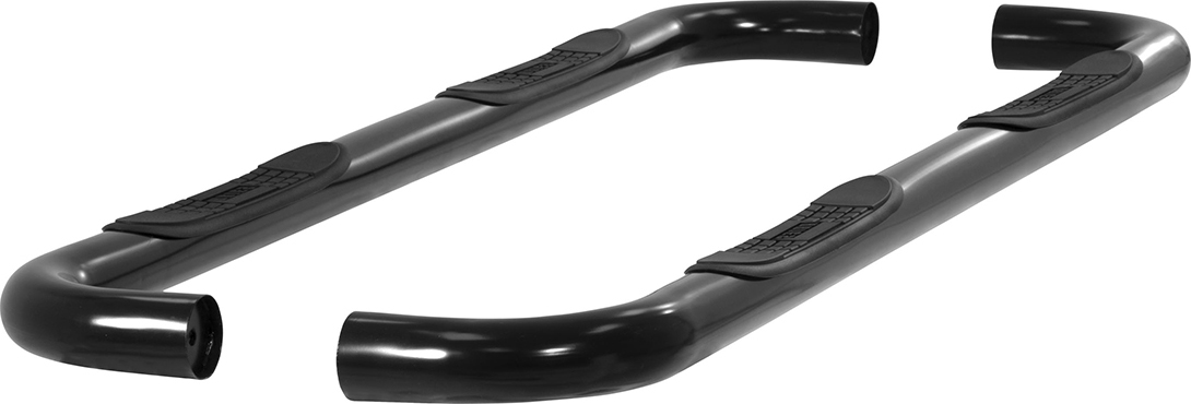 AM ARIES SIDE BARS STEEL POWDERCOATED BLACK SET OF 2-3 in. diameter Includes four non skid mold SKU ARS204009