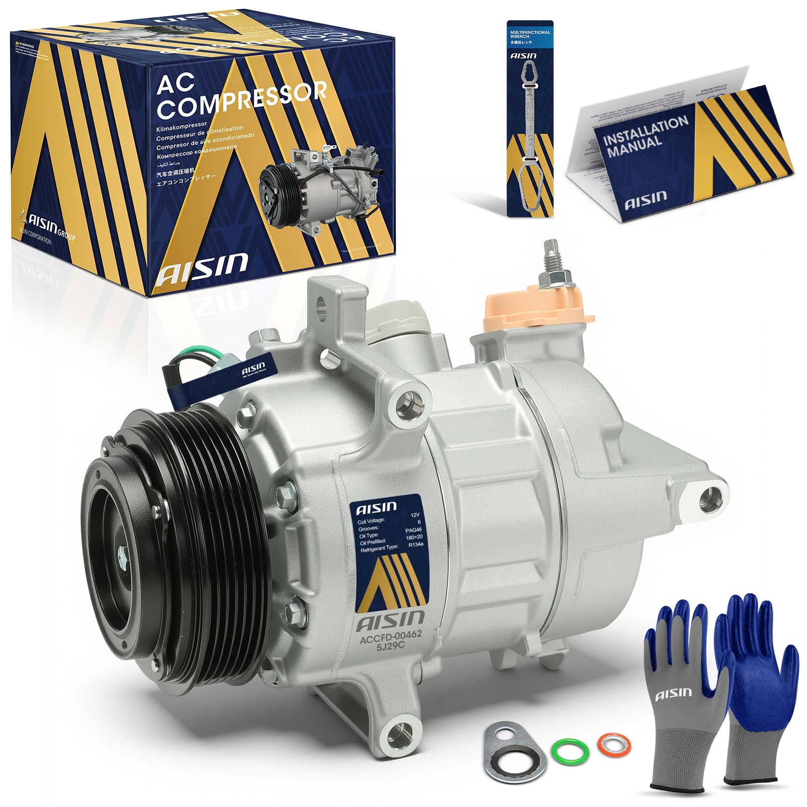 AM A C Compressor SKU ASCACCFD00462 OEM JL3Z19703DB JL3Z19703DC JL3Z19