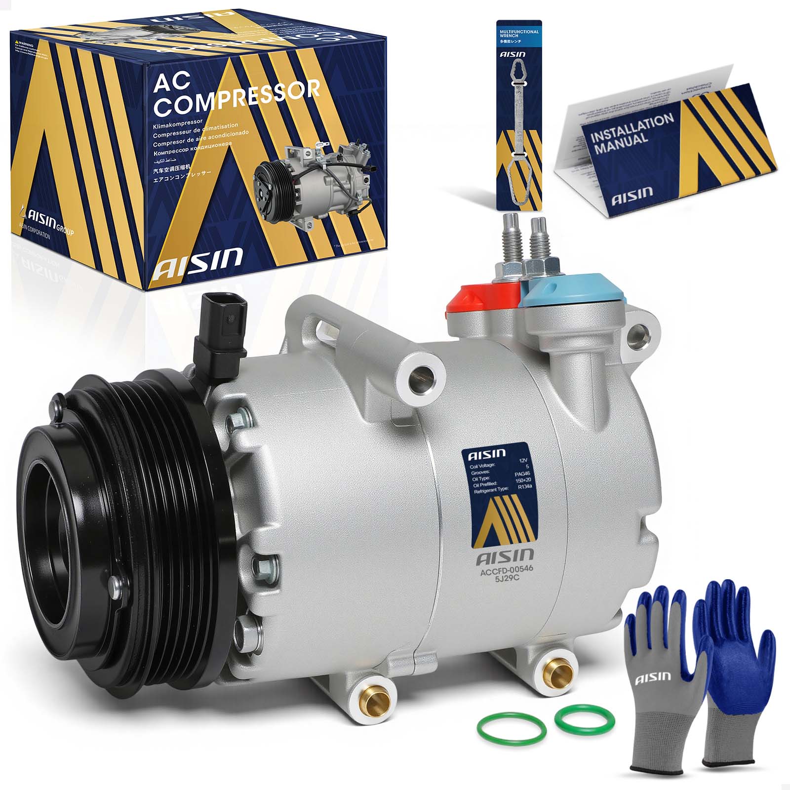 AM A C Compressor SKU ASCACCFD00546 OEM BV6Z19703B CV6Z19703B CV6Z1970