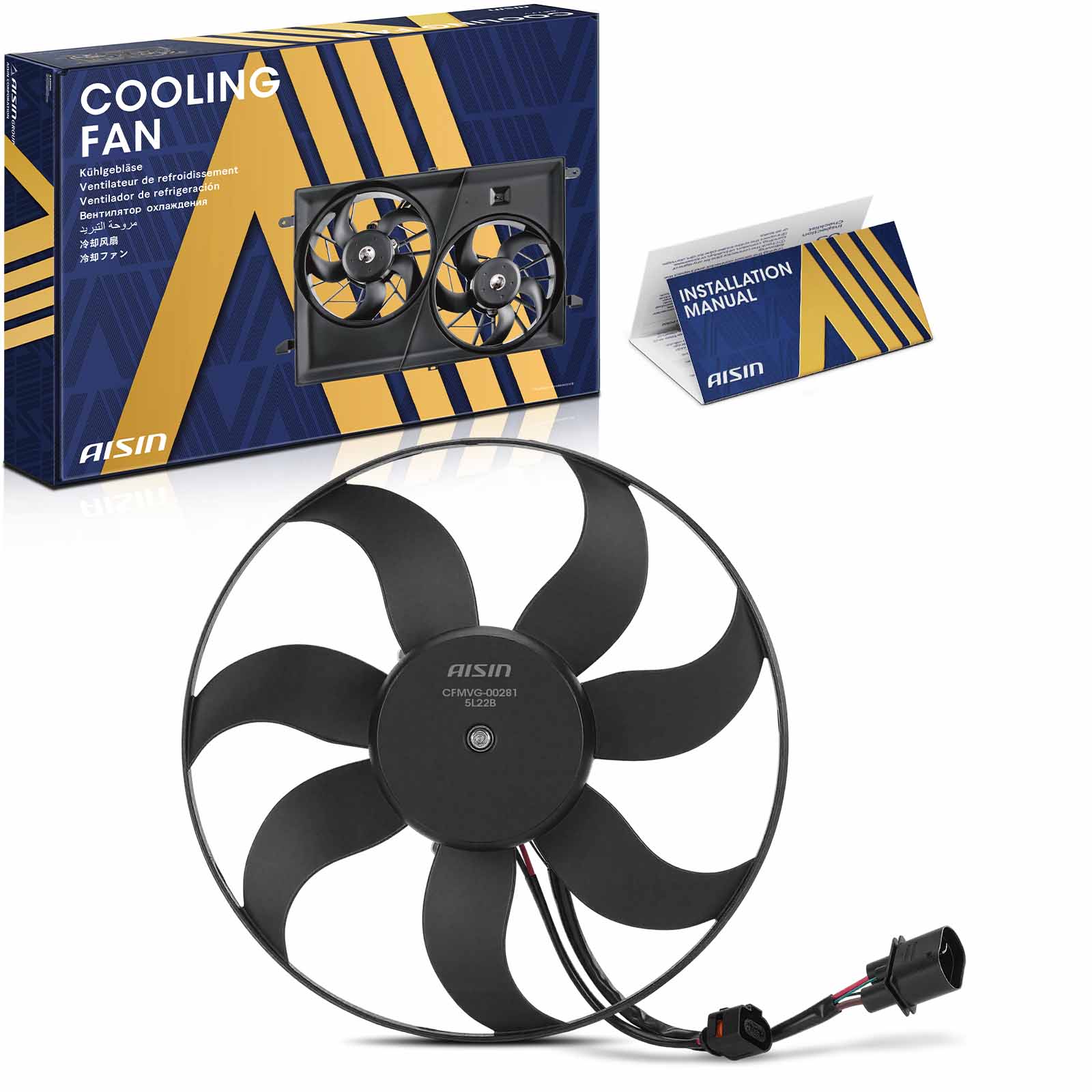 AM Cooling Fan Assembly SKU ASCCFMVG00281 OEM 1K0959455CQ 1K0959455DL 1K0959