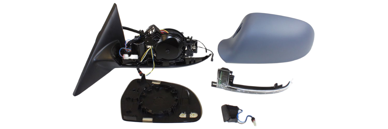 AM A5 QUATTRO S5-08-11 MIRROR LH Power Power Folding Heated Paintable w Memory and Signal Light No Auto dimming and BSD Coupe SKU AU17EL S Partslink AU1320108 OEM 8T1857409G3FZ PFM