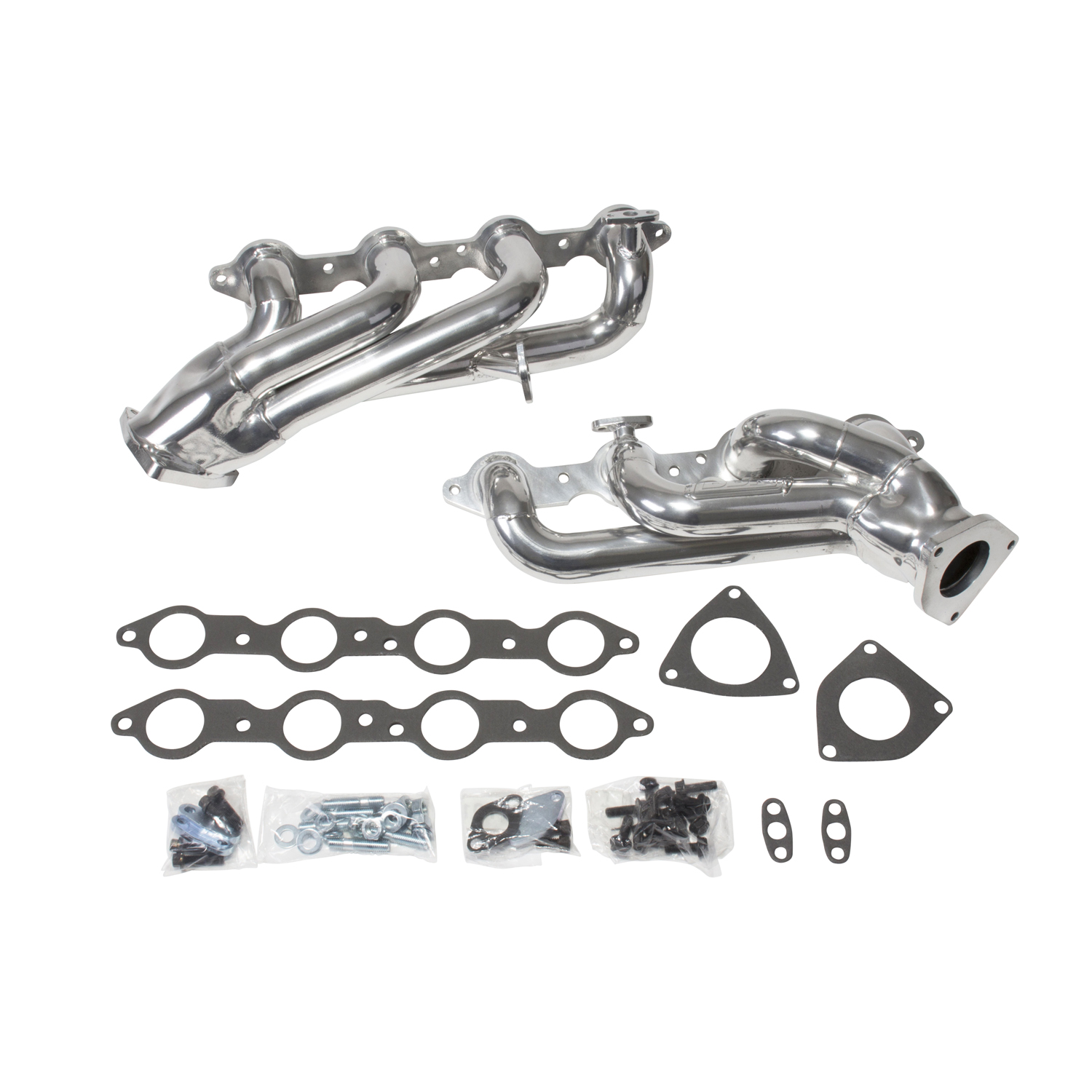 AM 99-07 GM TRUCK SUV 4.8-5.3L 1-3-4� SHORTY TUNED LENGTH EXHAUST HEADERS SILVER CERAMIC COATED SKU B4540050