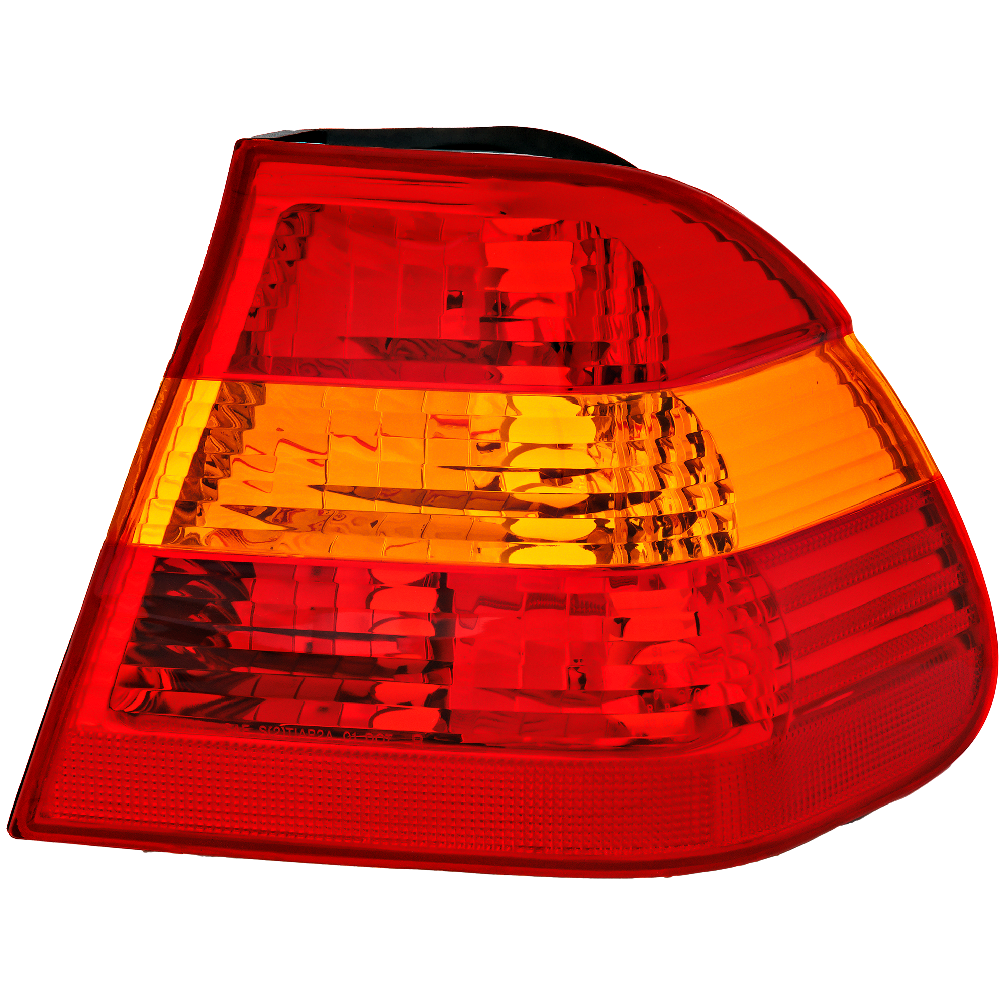 AM 3 SERIES 02-05 TAIL LAMP RH Outer Lens and Housing Amber Red Lens Sedan SKU B730105 Partslink BM2801109 OEM 63216946534