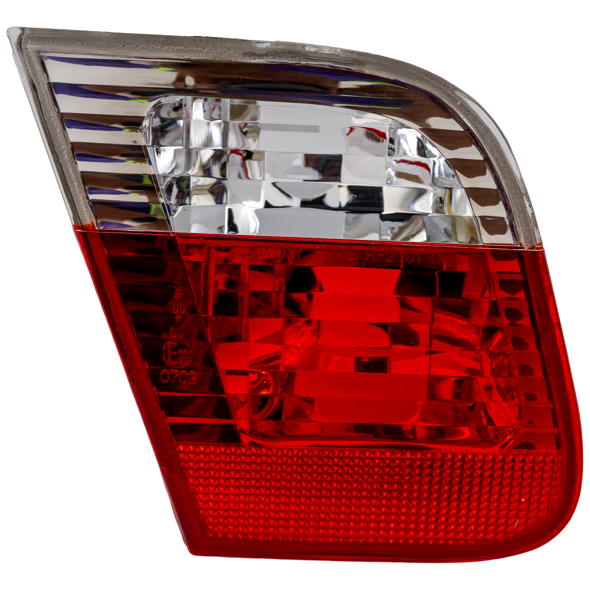 AM 3 SERIES 02-05 TAIL LAMP LH Inner Lens and Housing Clear and Red Lens Sedan SKU B730110 Partslink BM2882104 OEM 63216910537