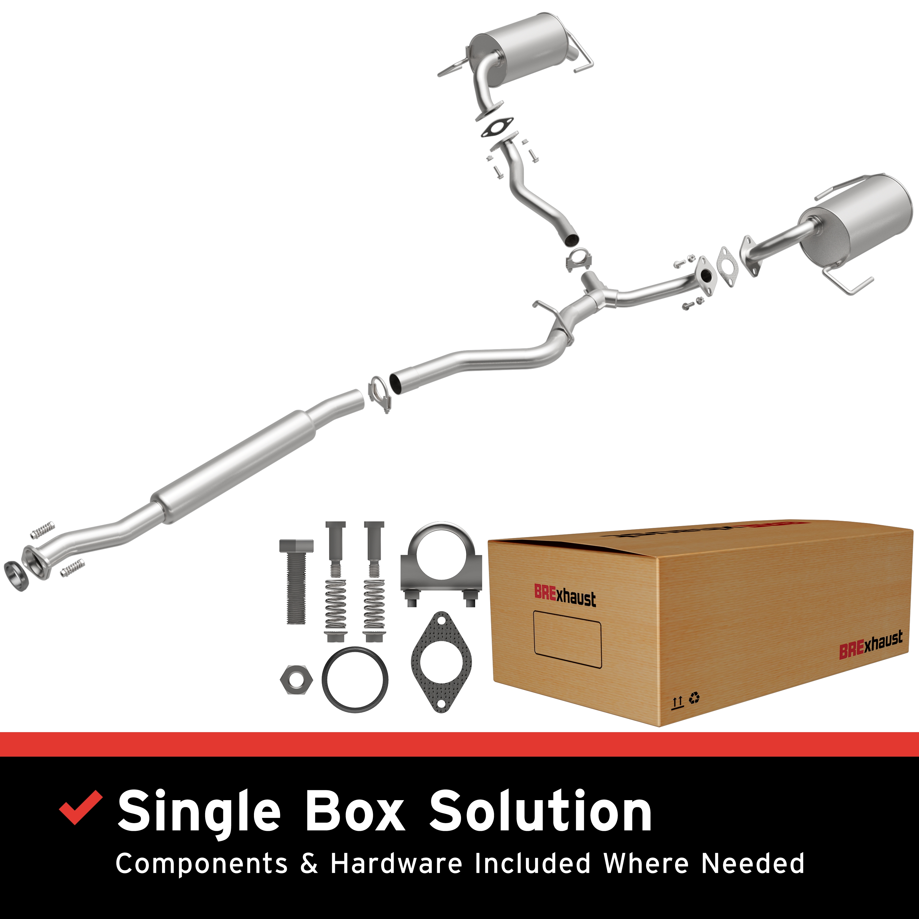 AM Stainless Steel Direct Fit�Exhaust SKU BO1060068 OEM 44380AG07A 44300AG49A 44380AG0