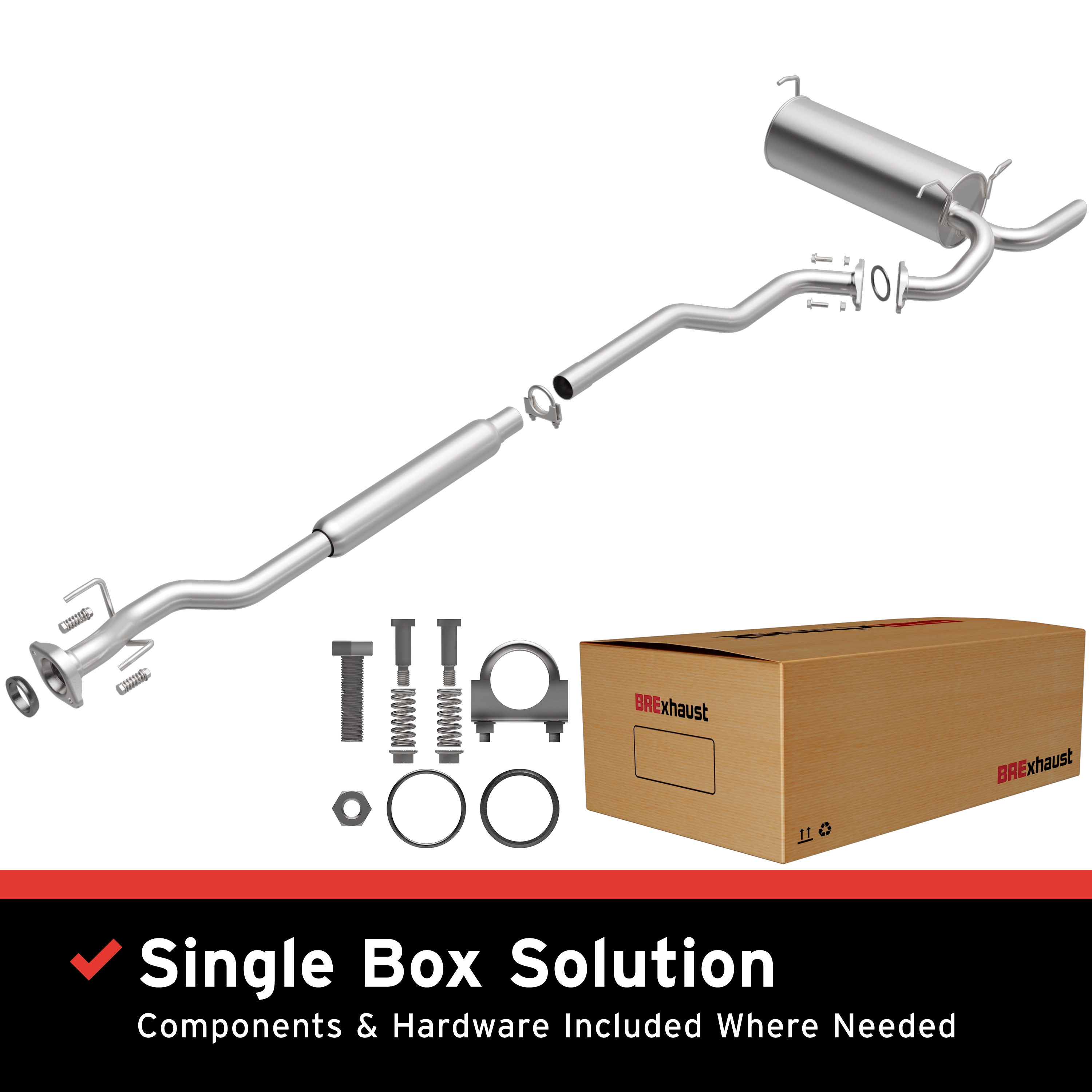 AM Exhaust Kit 11-17 Nissan Juke 1.6L SKU BO1060077 OEM 201001KD0B 203001KD0A 201001KD