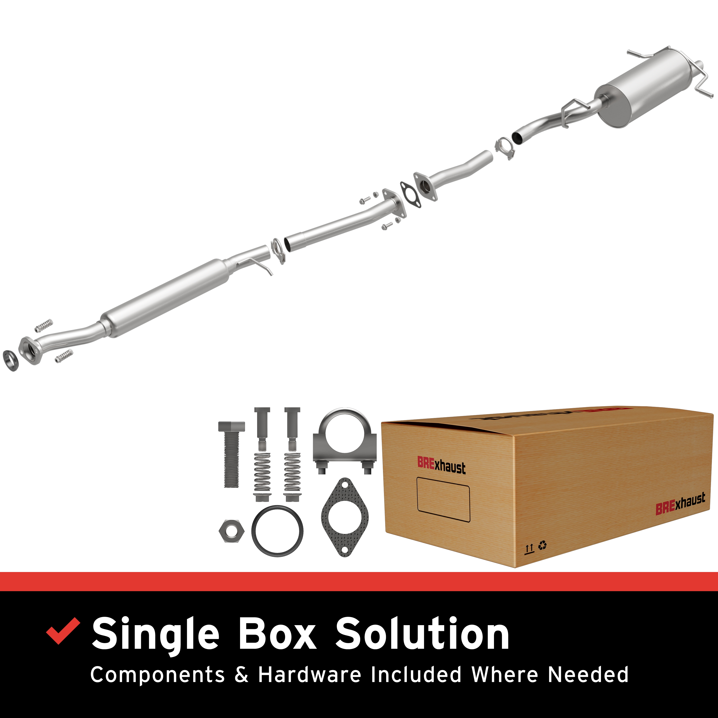 AM Stainless Steel Direct Fit�Exhaust SKU BO1060094 OEM 44300SA130-44200SA040-44300SA1