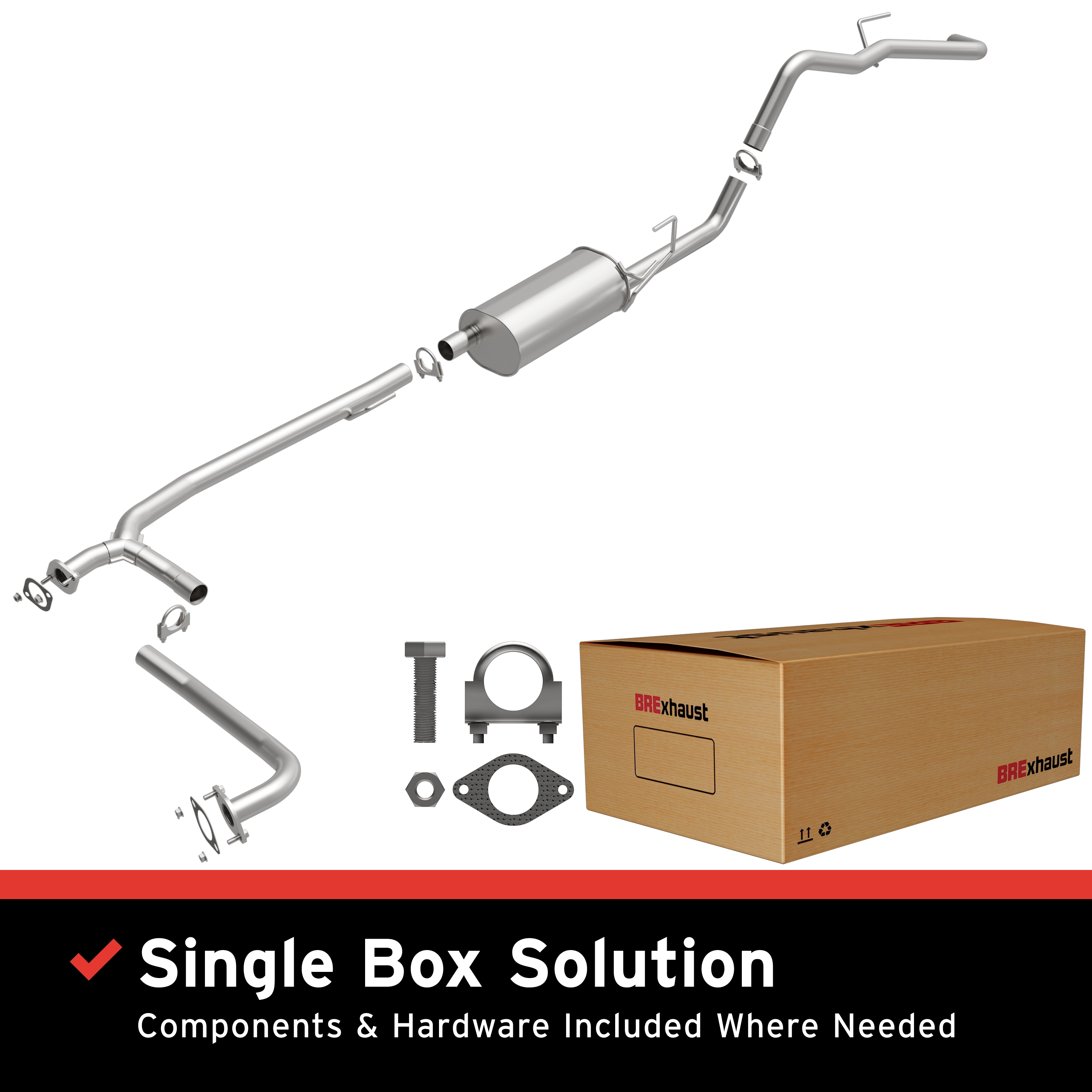 AM Exhaust Kit 07-17 Nissan Frontier 4.0L SKU BO1060144 OEM 20100ZP50A 20100ZL60B 20050EA2