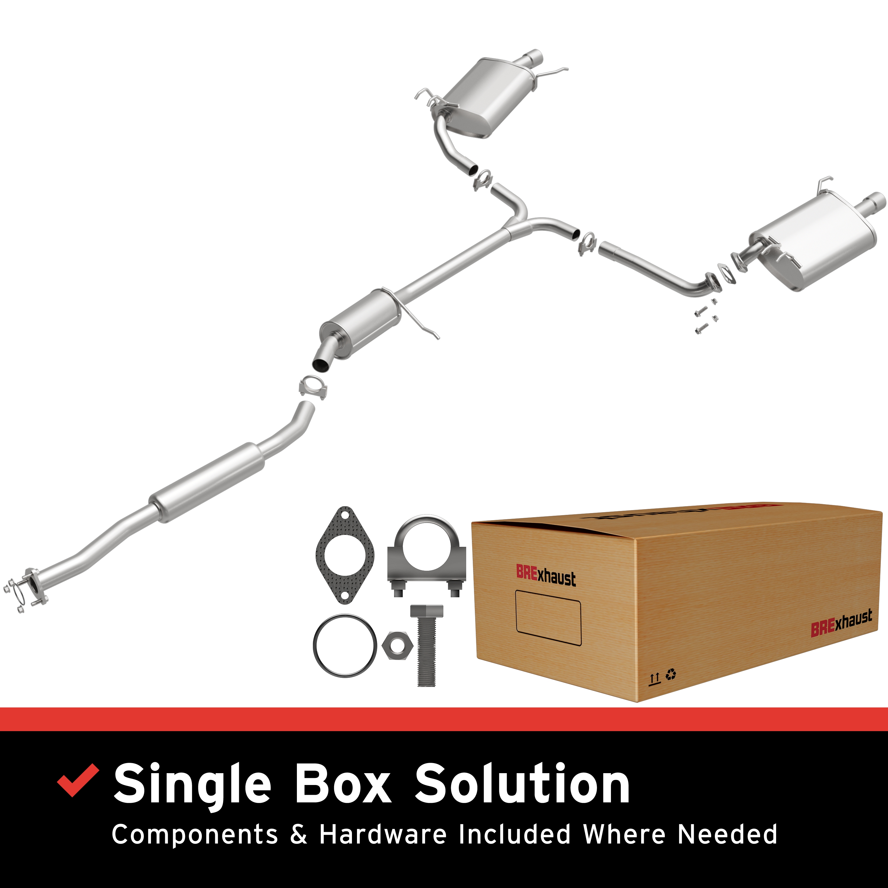 AM Exhaust Kit 04-08 Acura TSX 2.4L SKU BO1060148 OEM 18030SECA00-18035SECA00
