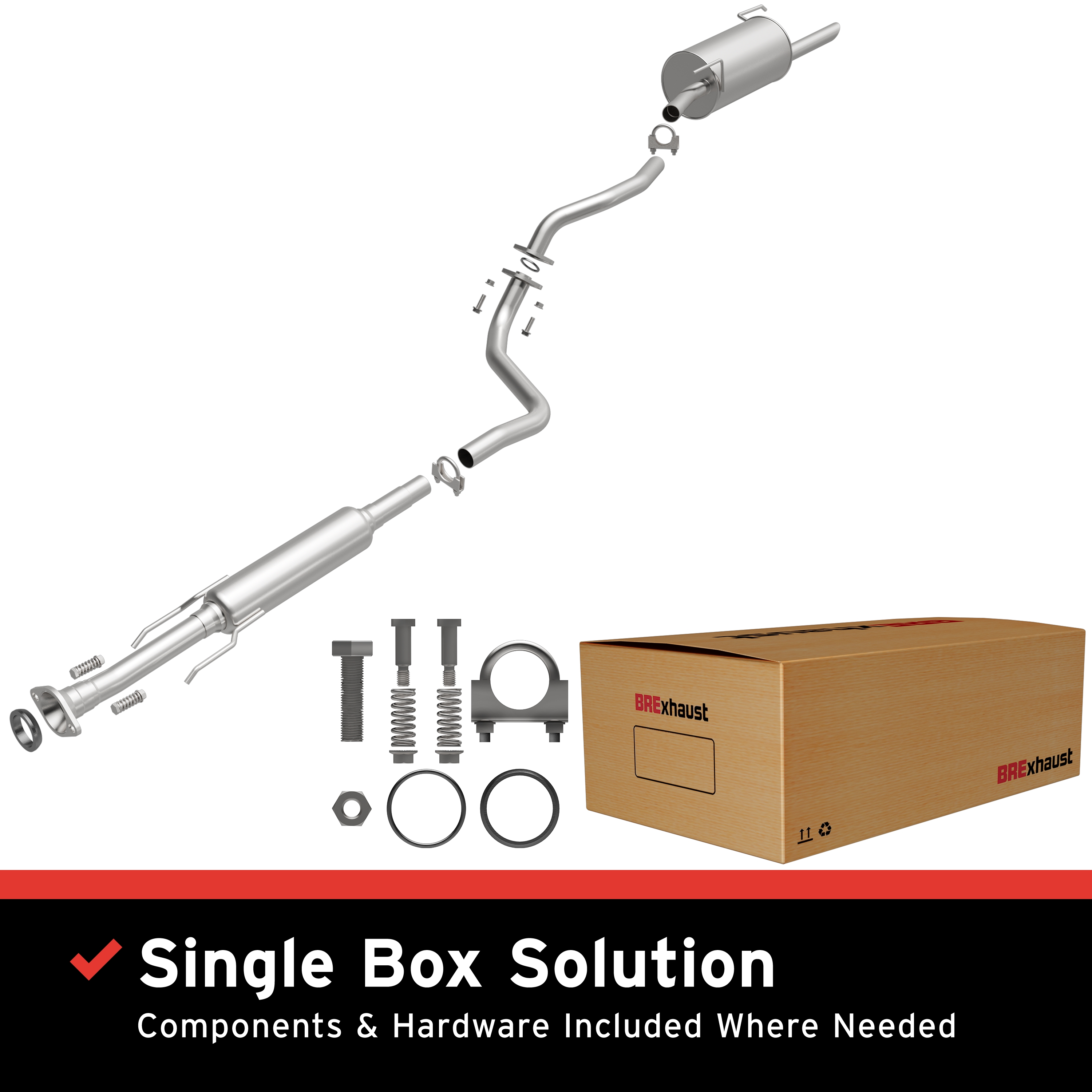 AM Exhaust Kit 12-17 Nissan Versa 1.6L SKU BO1060157 OEM 201003AN6A 203003AN6A 201009KZ