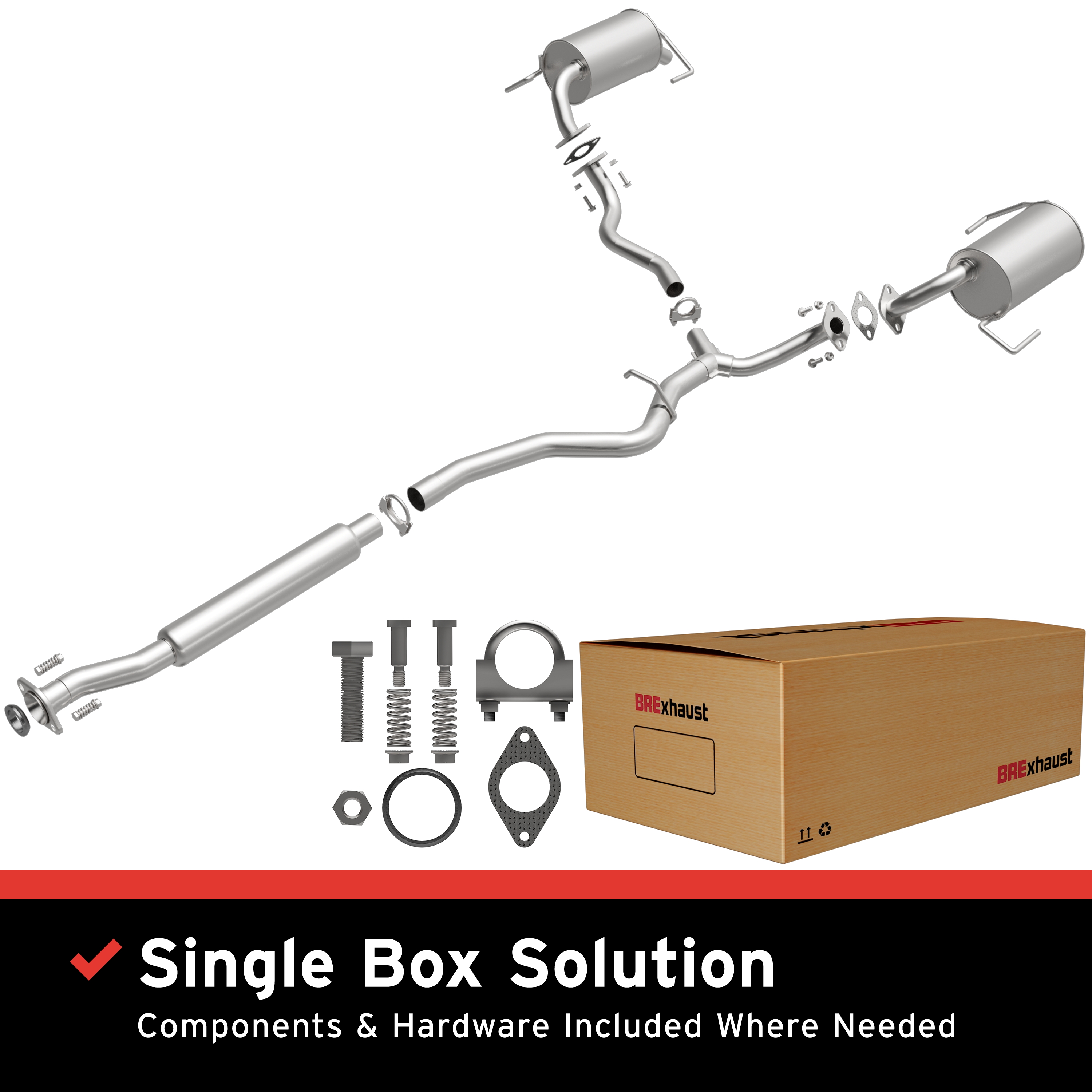 AM Exhaust Kit 05-07 Subaru Outback 3.0L SKU BO1060163 OEM 44200AG11A 44300AG57A 44200AG1