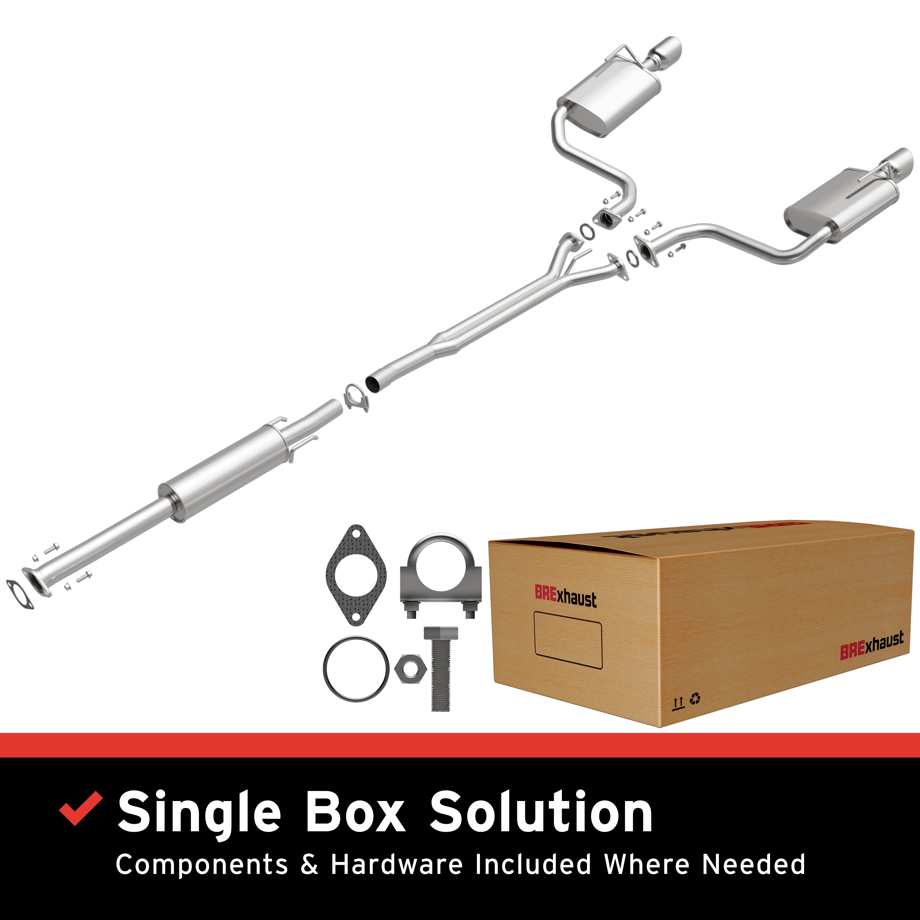 AM Exhaust Kit 09-17 Nissan Maxima 3.5L SKU BO1060167 OEM 203009N00A 20110ZY70A 20110ZY7