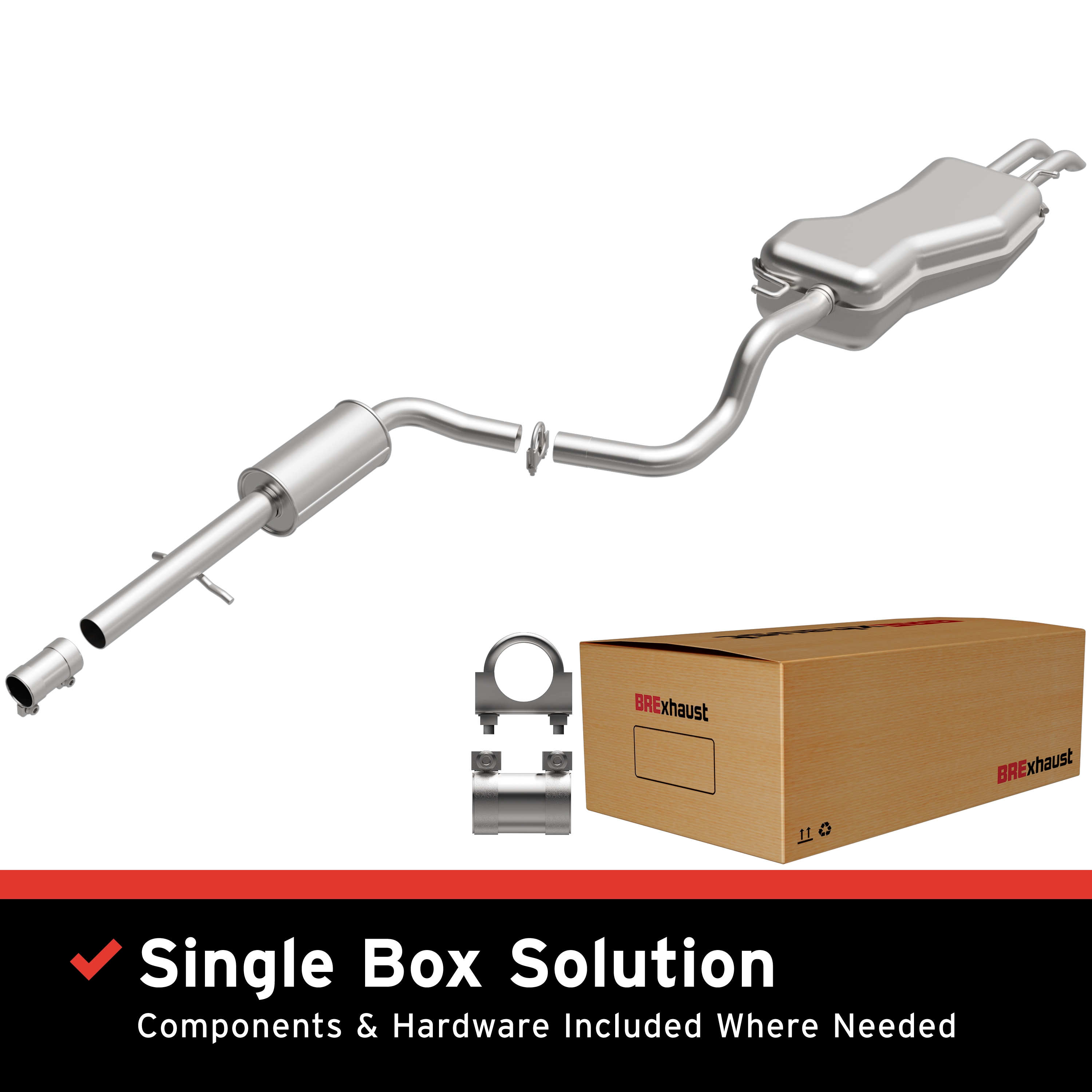 AM Exhaust Kit 99-09 VW Jetta Jetta City SKU BO1060187 OEM 1J5253609AF 1J0253209B 1J02532