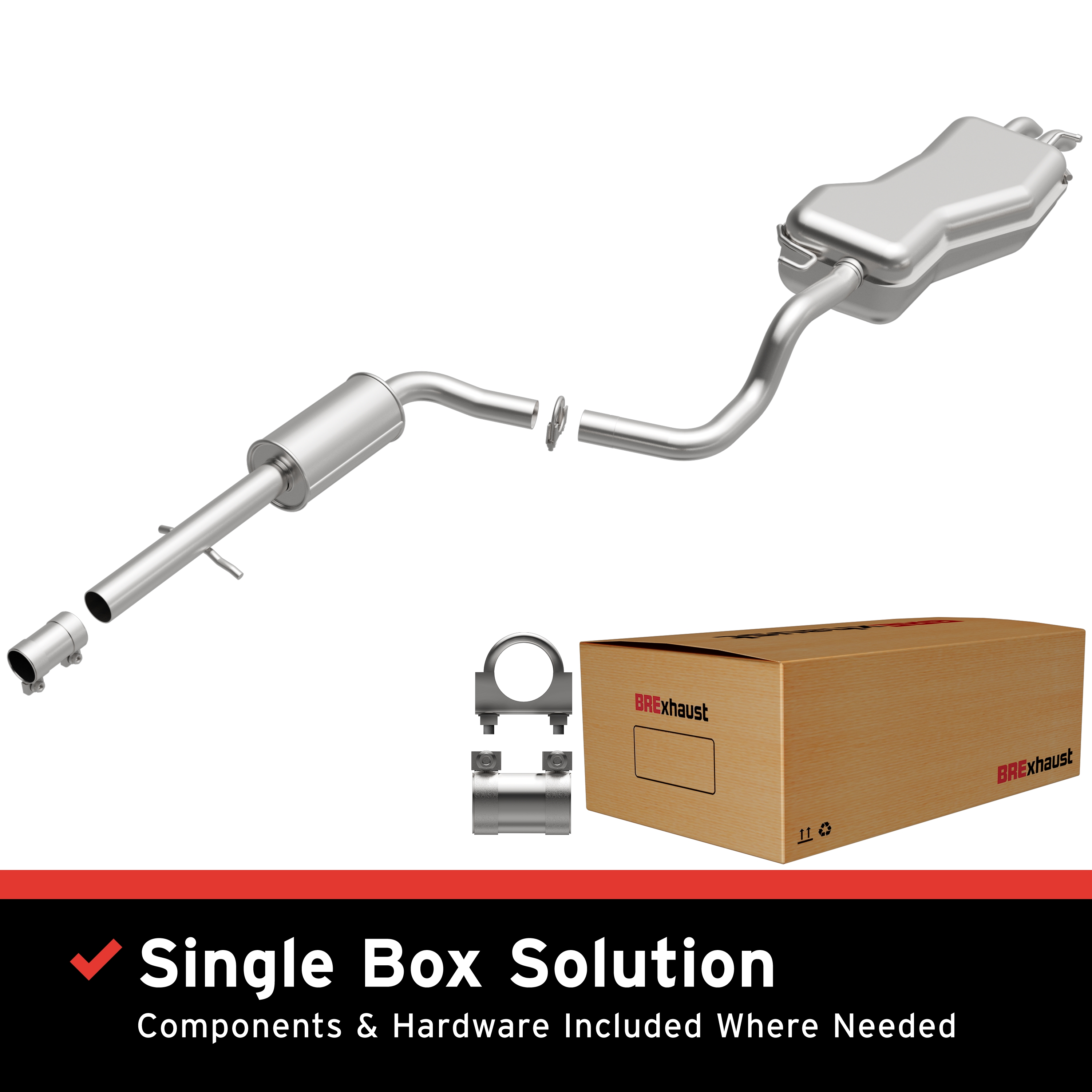 AM Exhaust Kit 99-07 VW Beetle Golf City SKU BO1060188 OEM 1J0253209B 1J6253609AR 1J62536