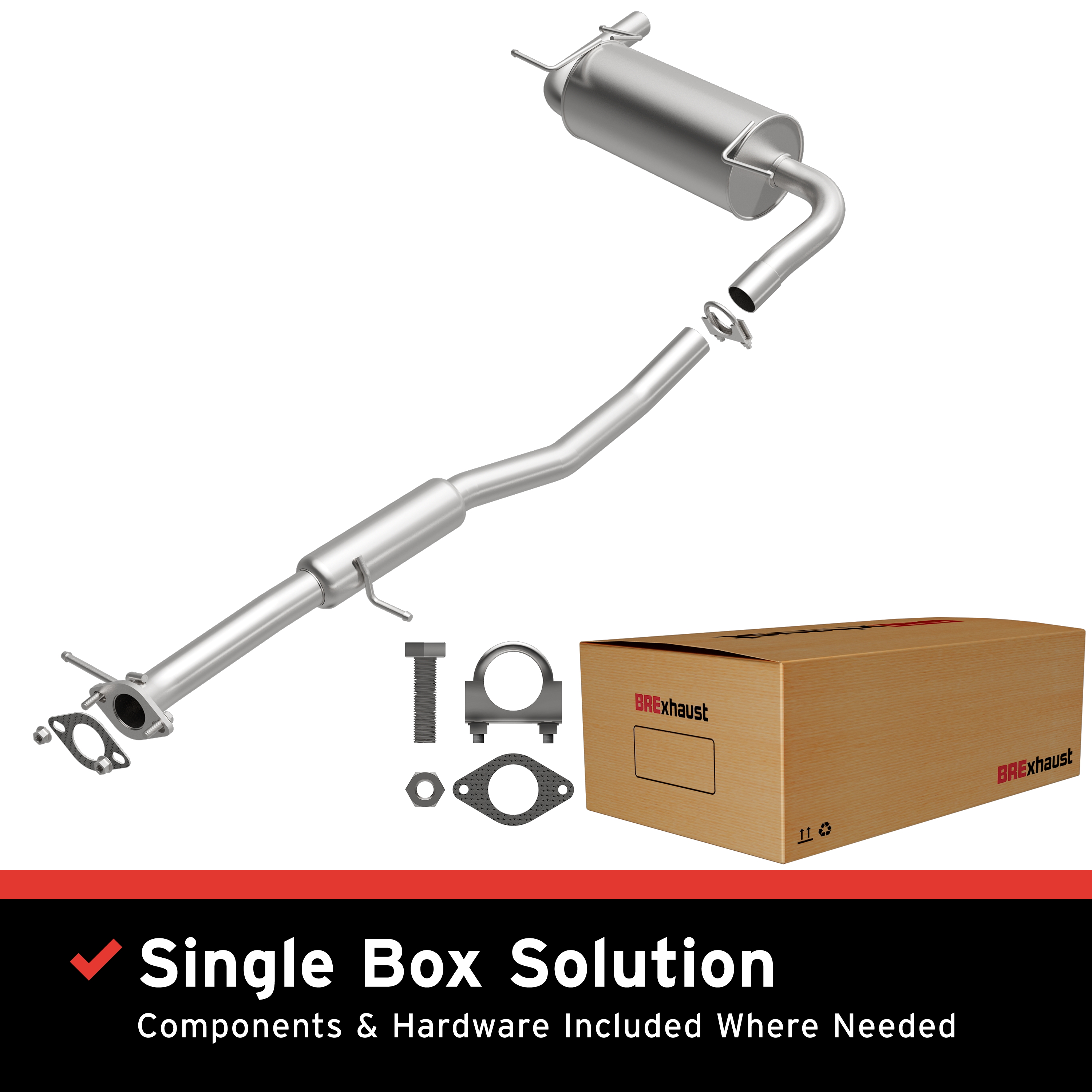 AM Exhaust Kit 90-95 Mazda Miata 1.6L SKU BO1060246 OEM BP5540100A BP5640100F B6B44010
