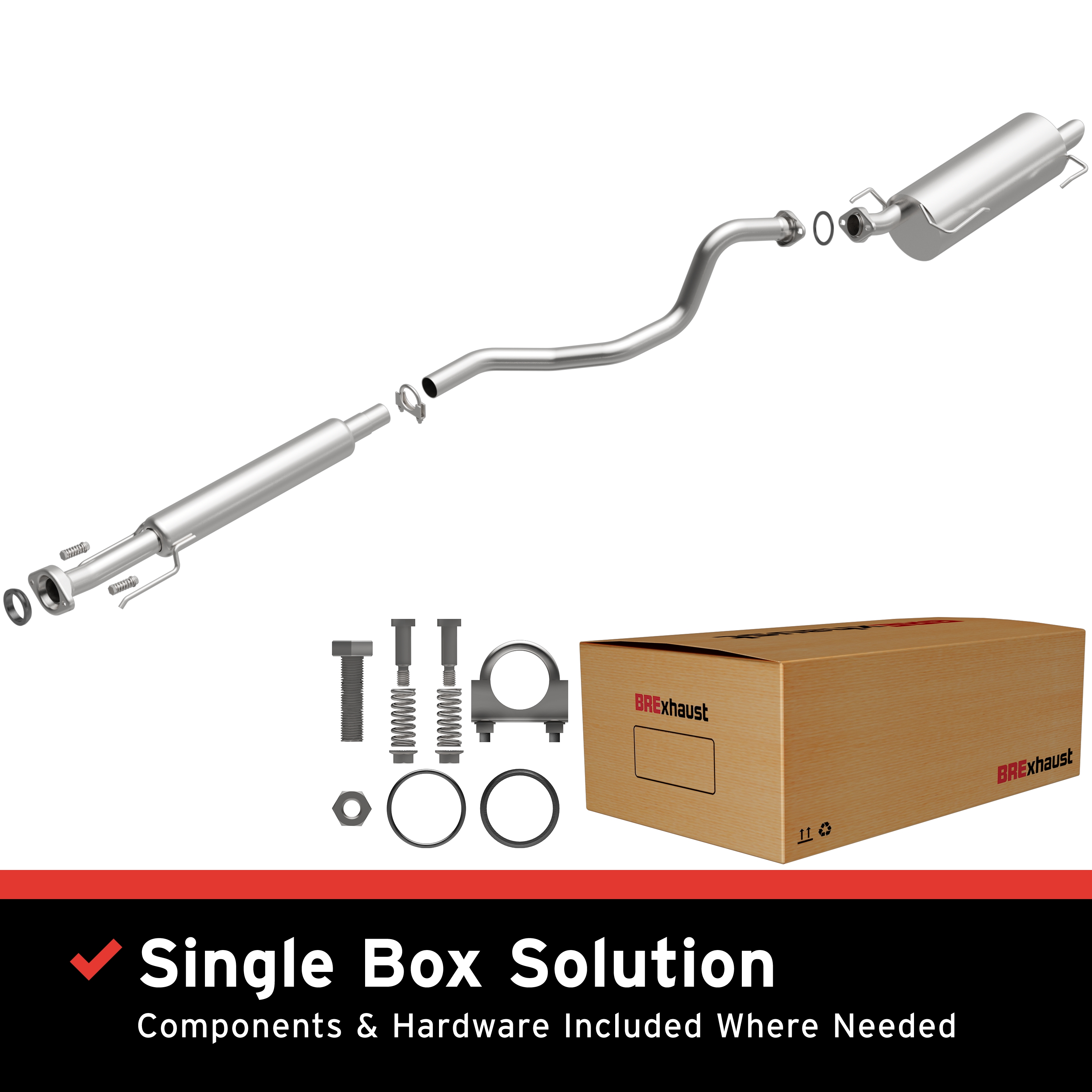 AM Exhaust Kit 11-17 Nissan Juke 1.6L SKU BO1060247 OEM 201001KC0A 203001KC0C 201001KC