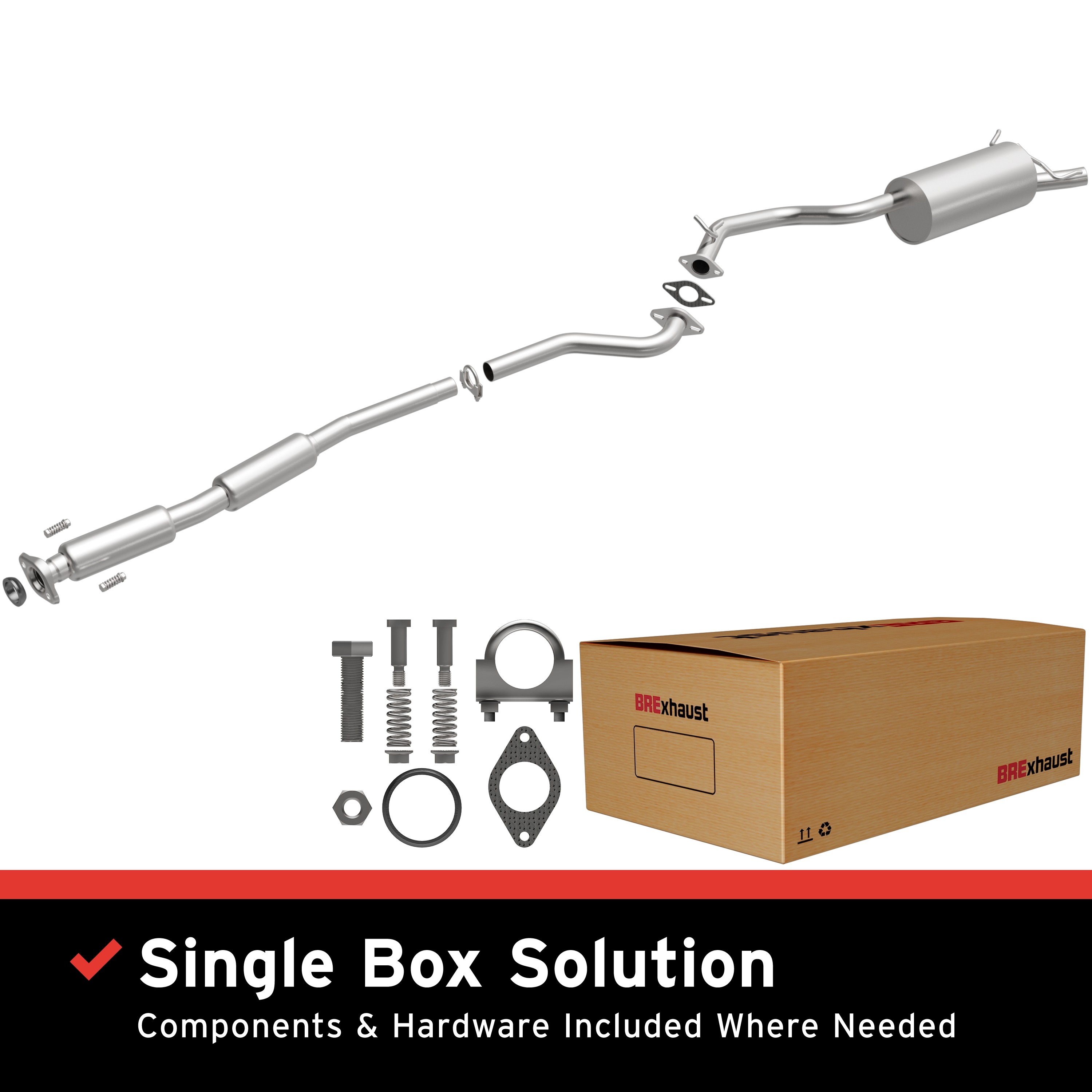 AM Exhaust Kit 04-06 Subaru Baja 2.5L SKU BO1060249 OEM 44200AE16A 44300AE37A